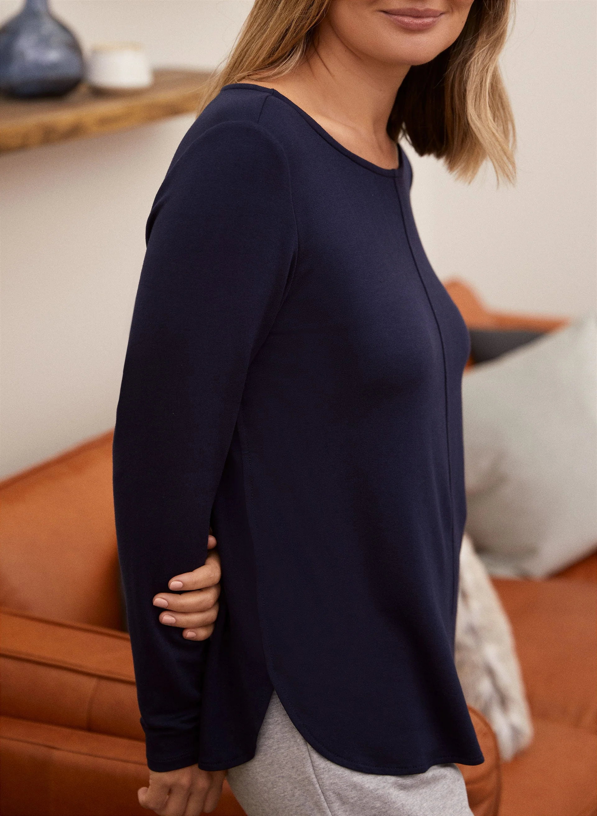 Long Sleeve Seam Detail Top - Image 2