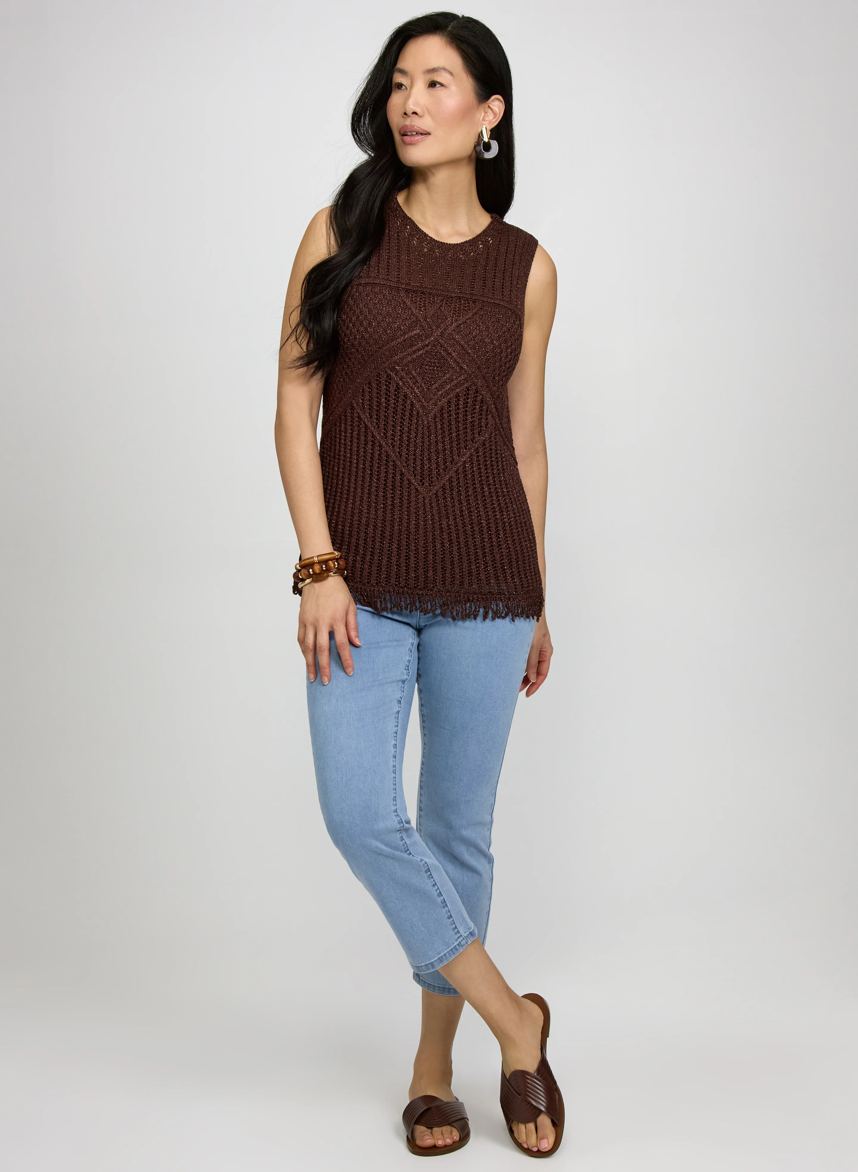 Lurex Fringe Detail Knit - Image 3