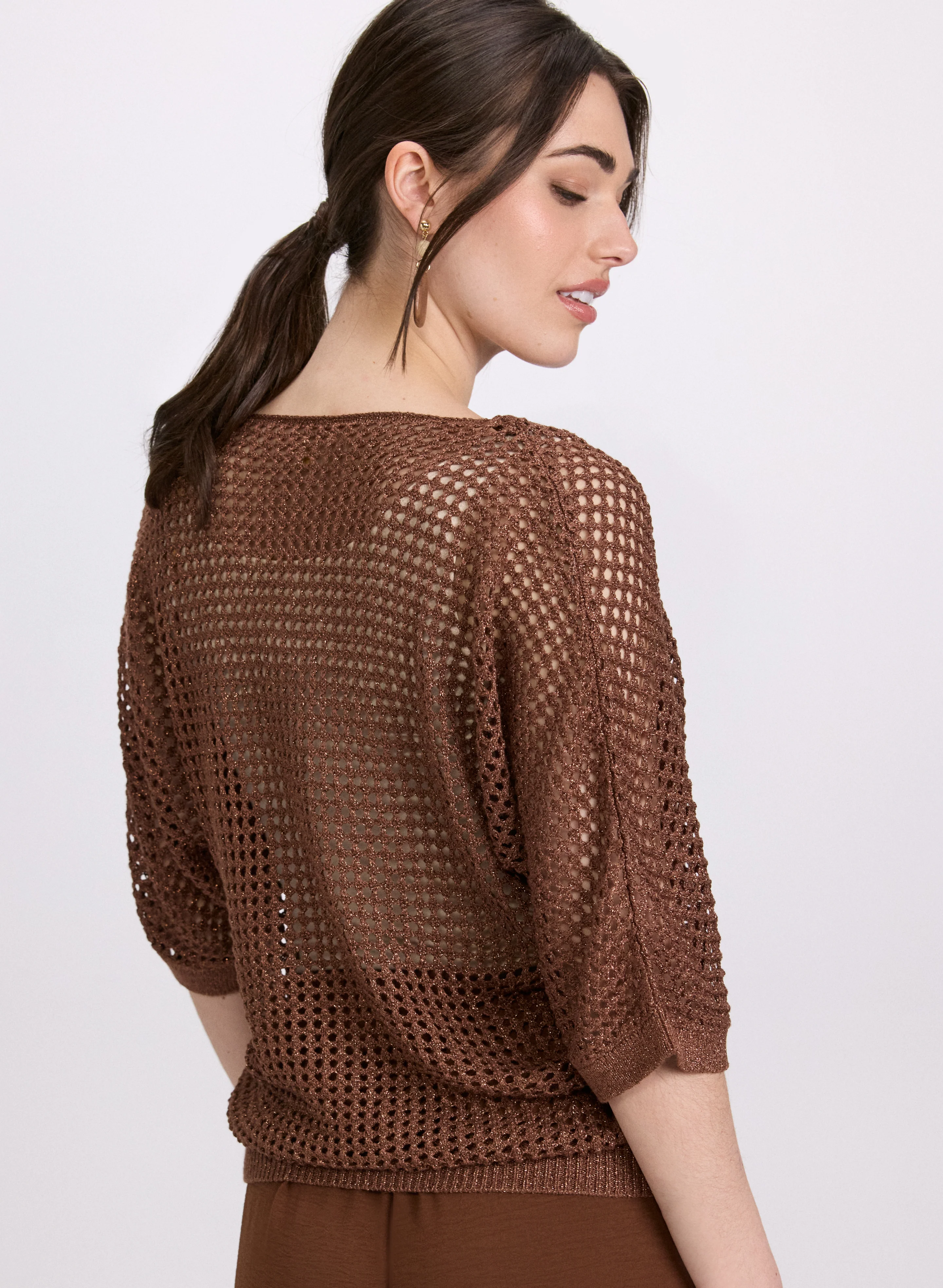 Lurex Open Knit Pullover - Image 4