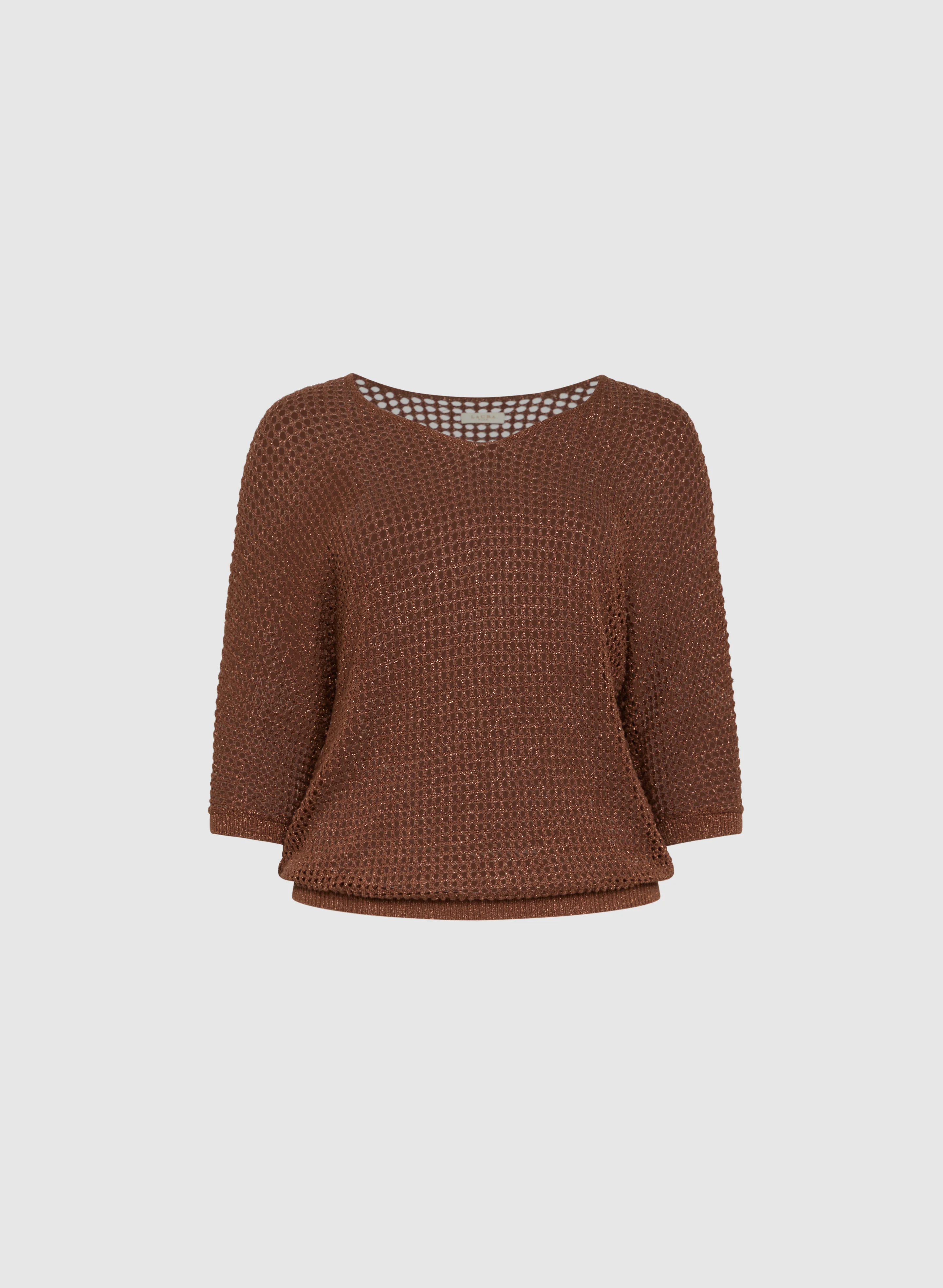 Lurex Open Knit Sweater - Image 5
