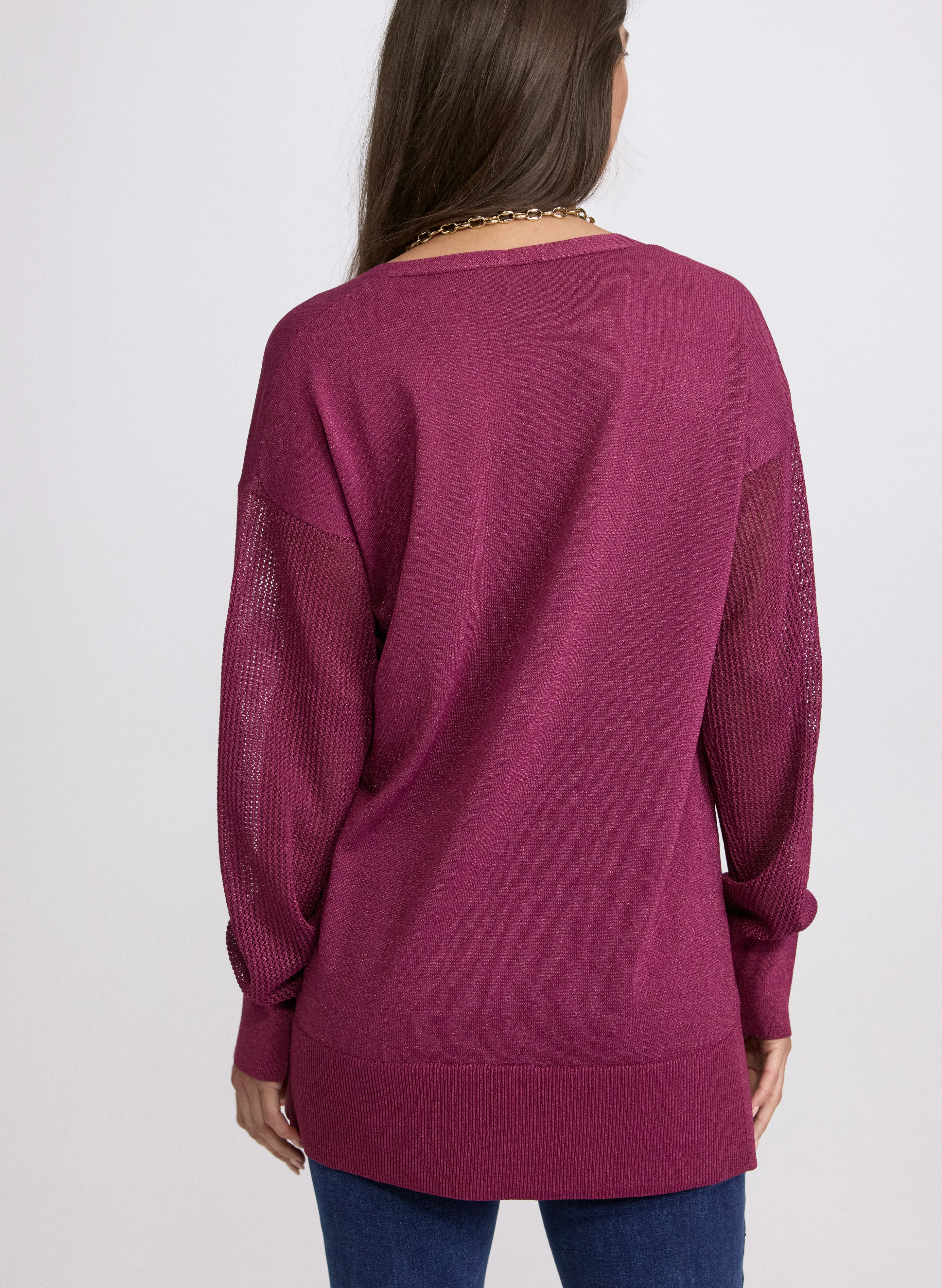 Lurex V-Neck Sweater - Image 4