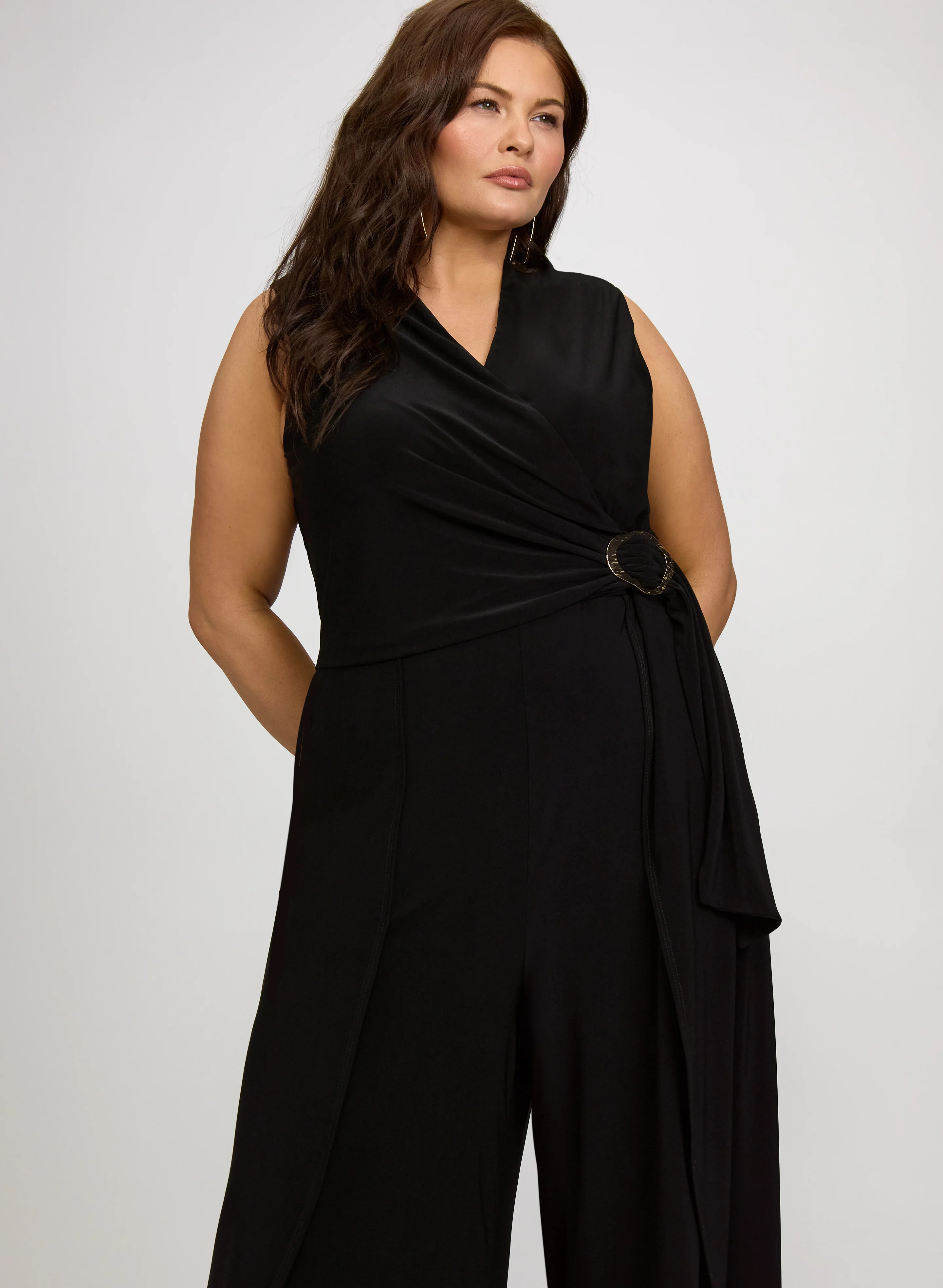 Melanie Lyne - Brooch Fastened Wrap-Over Jumpsuit - Image 7
