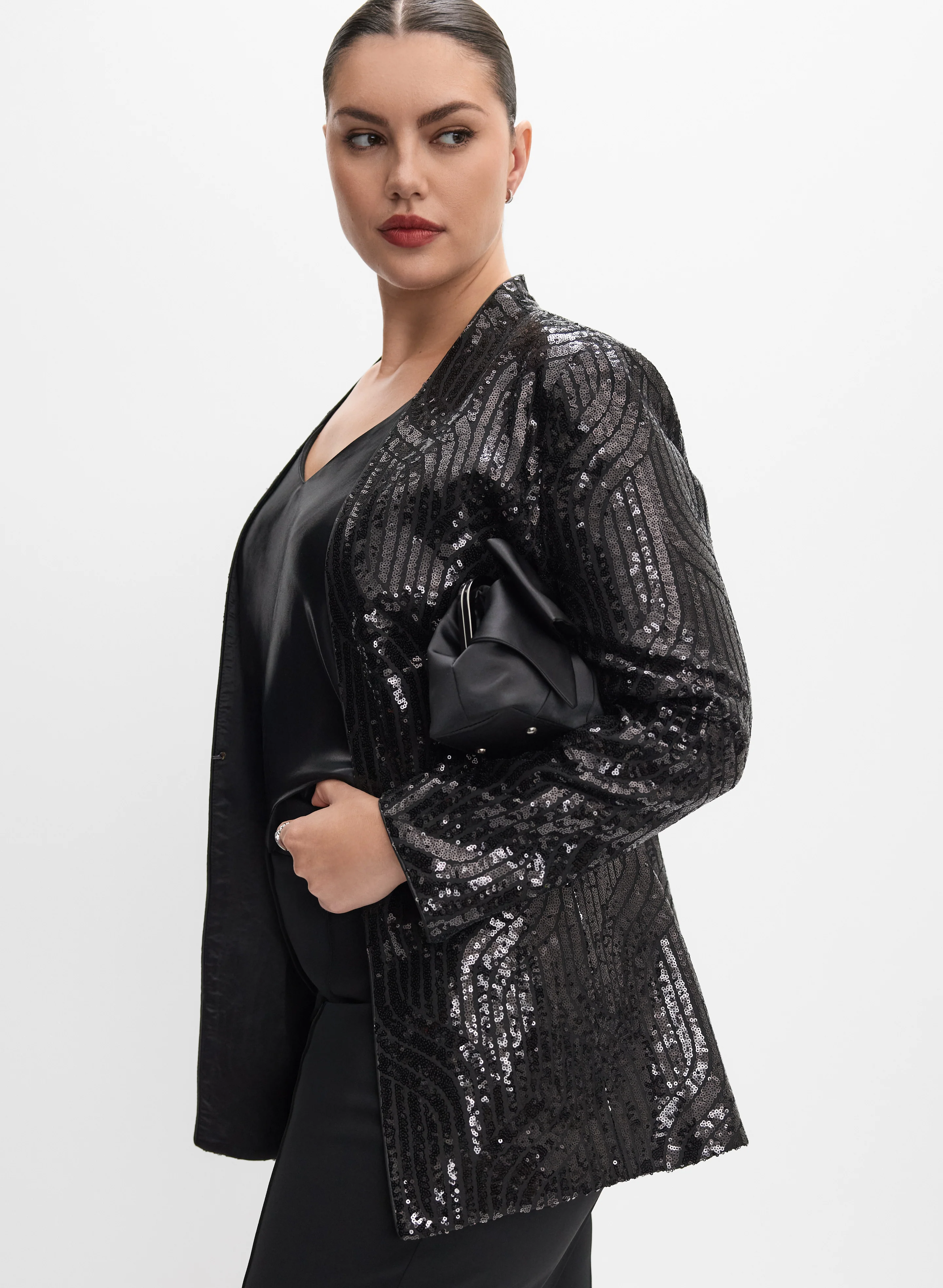 Melanie Lyne - Sequined Open-Front Jacket - Image 4