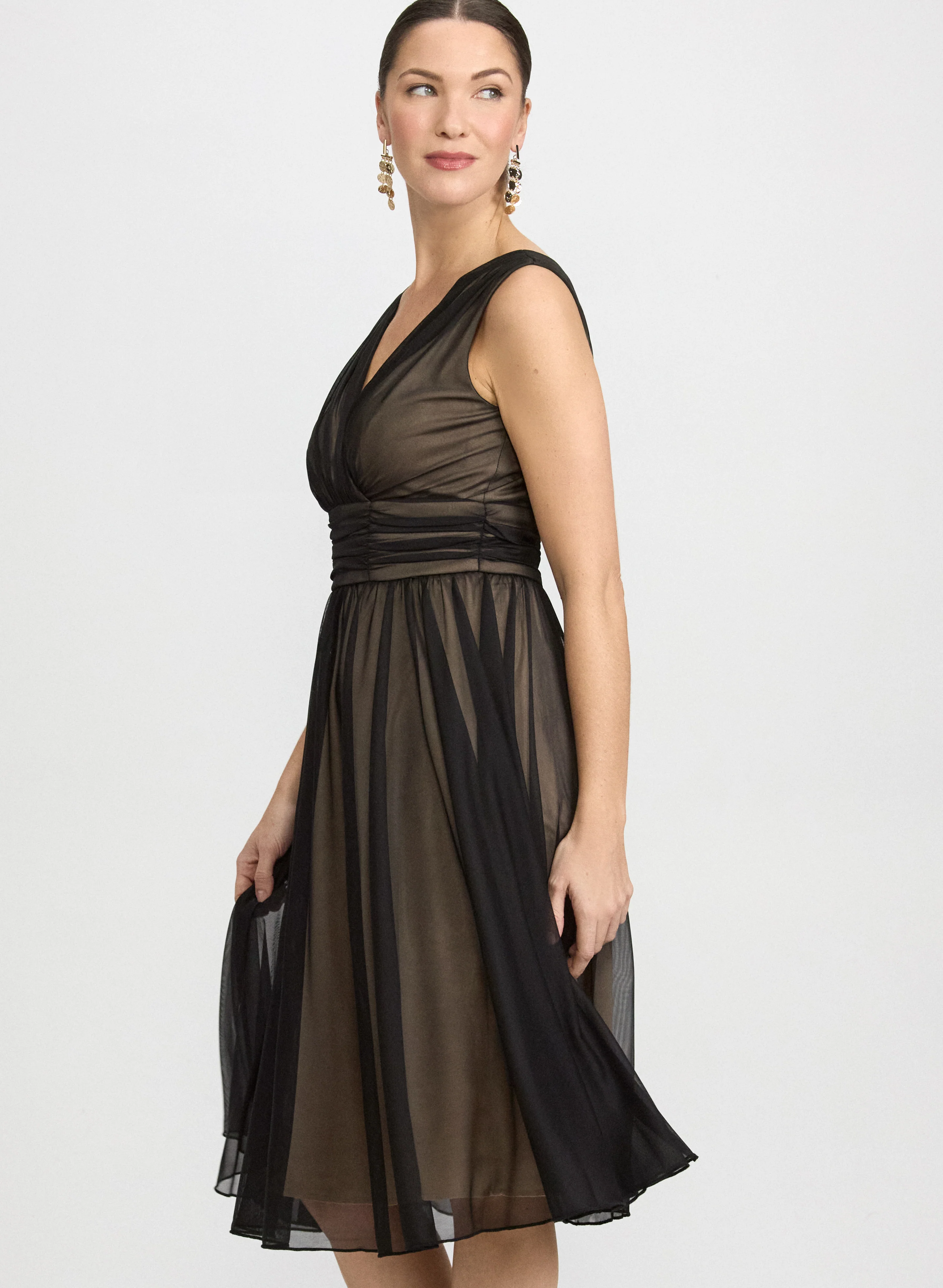 Mesh Fit and Flare Dress - Image 2