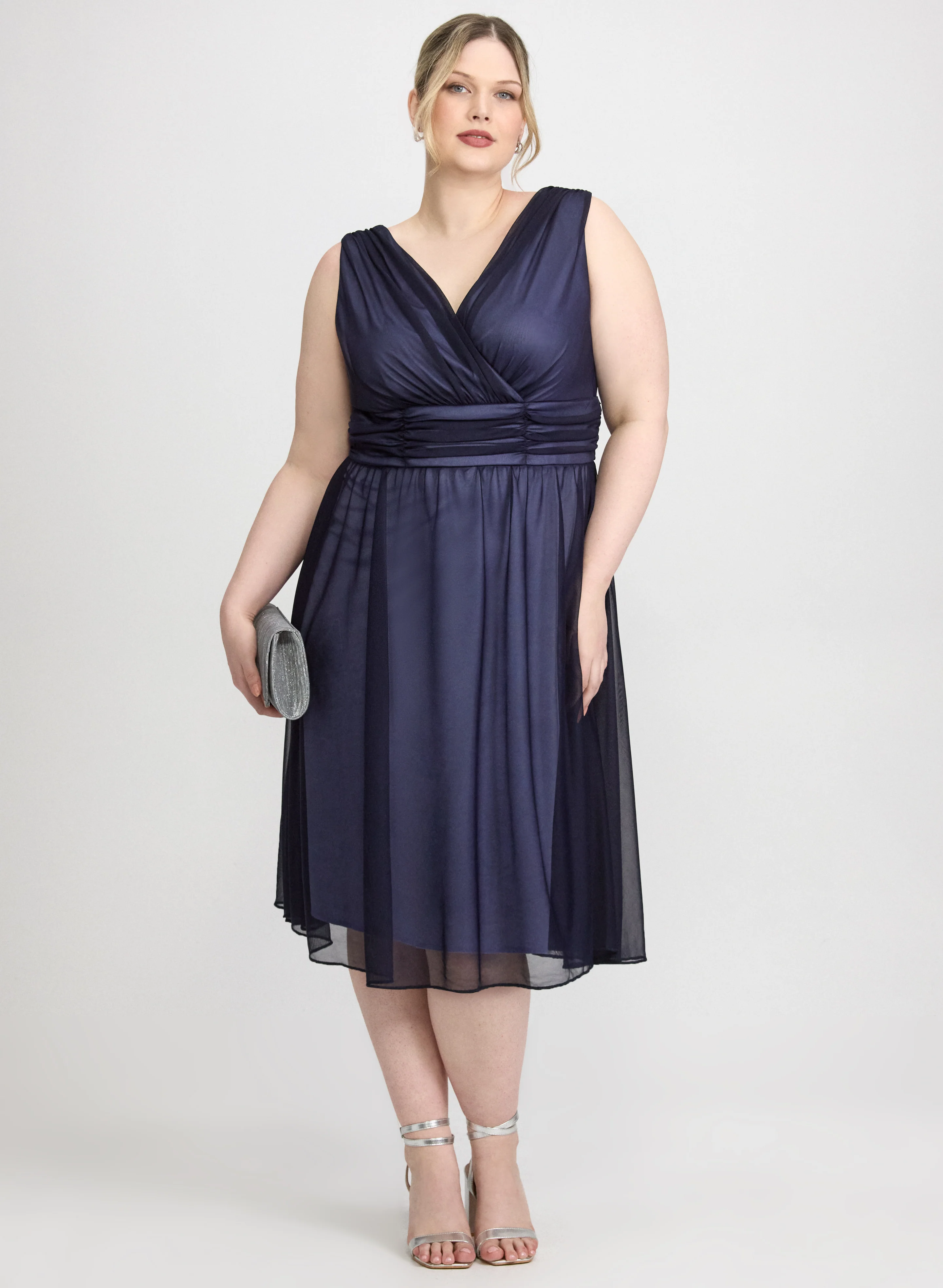 Mesh Fit and Flare Dress