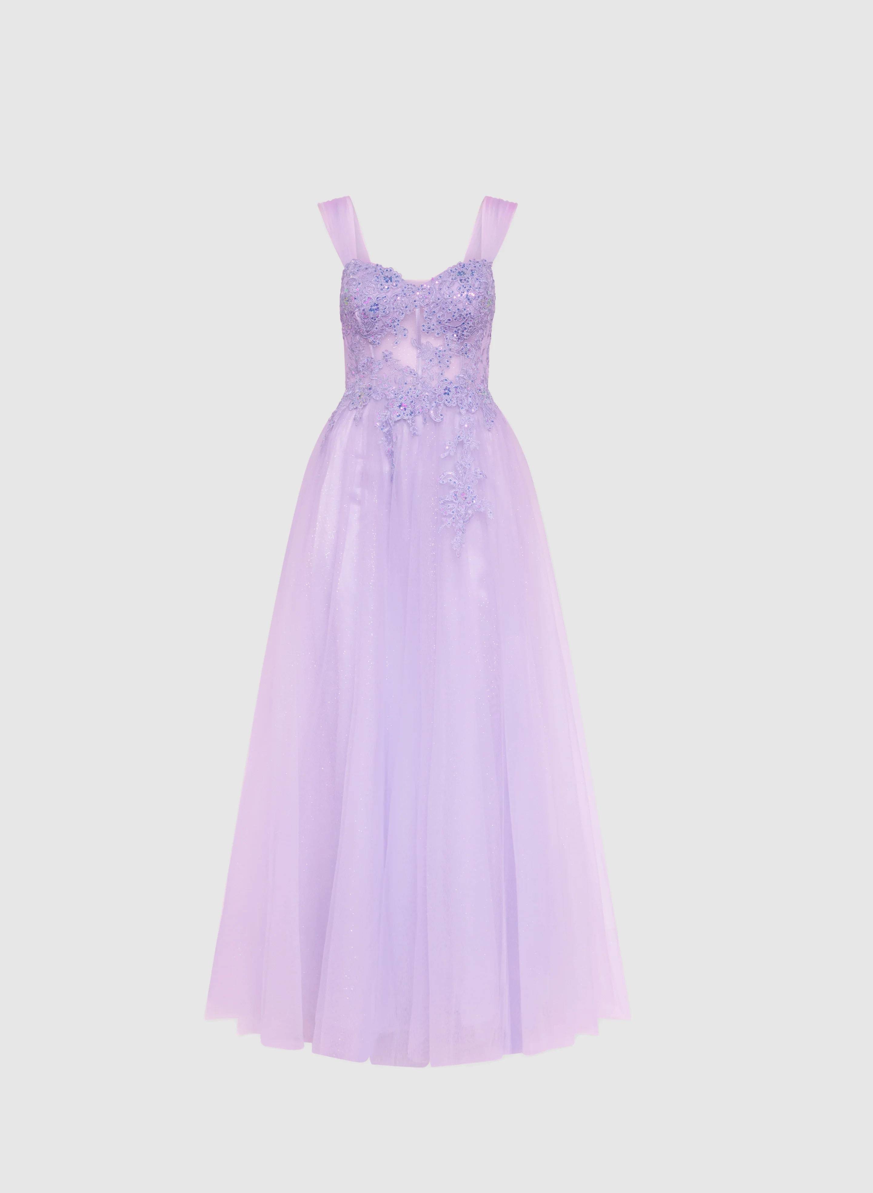 Mesh Floral Bodice Gown - Image 7