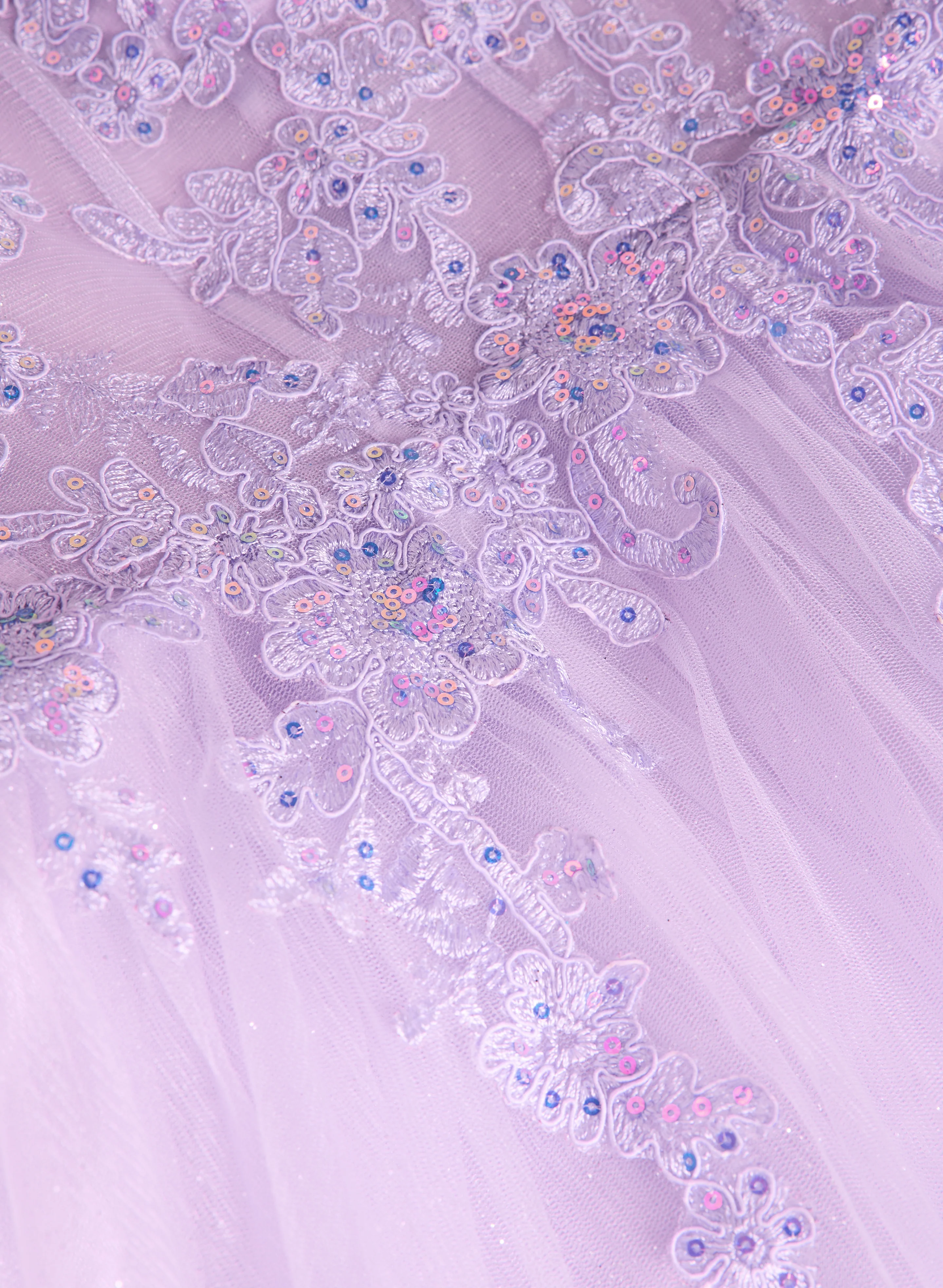 Mesh Floral Bodice Gown - Image 8