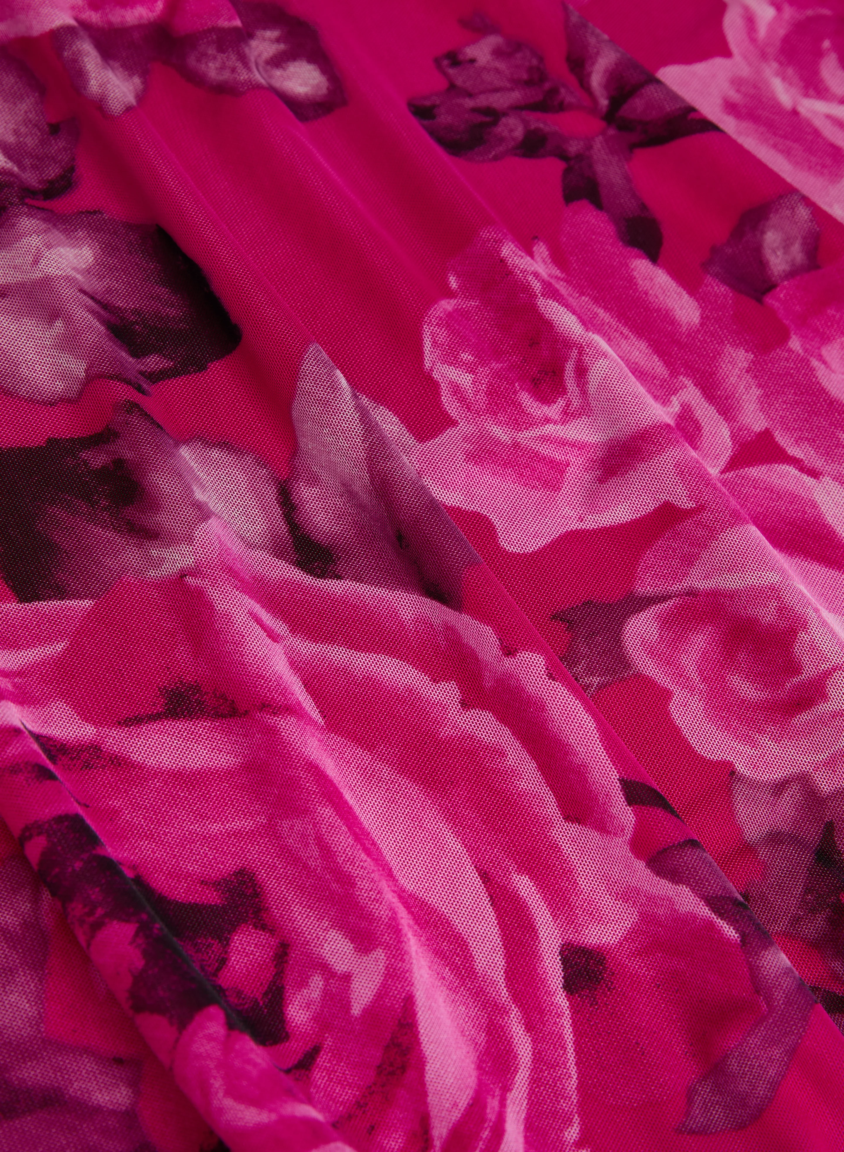 Mesh Rose Print Top - Image 7