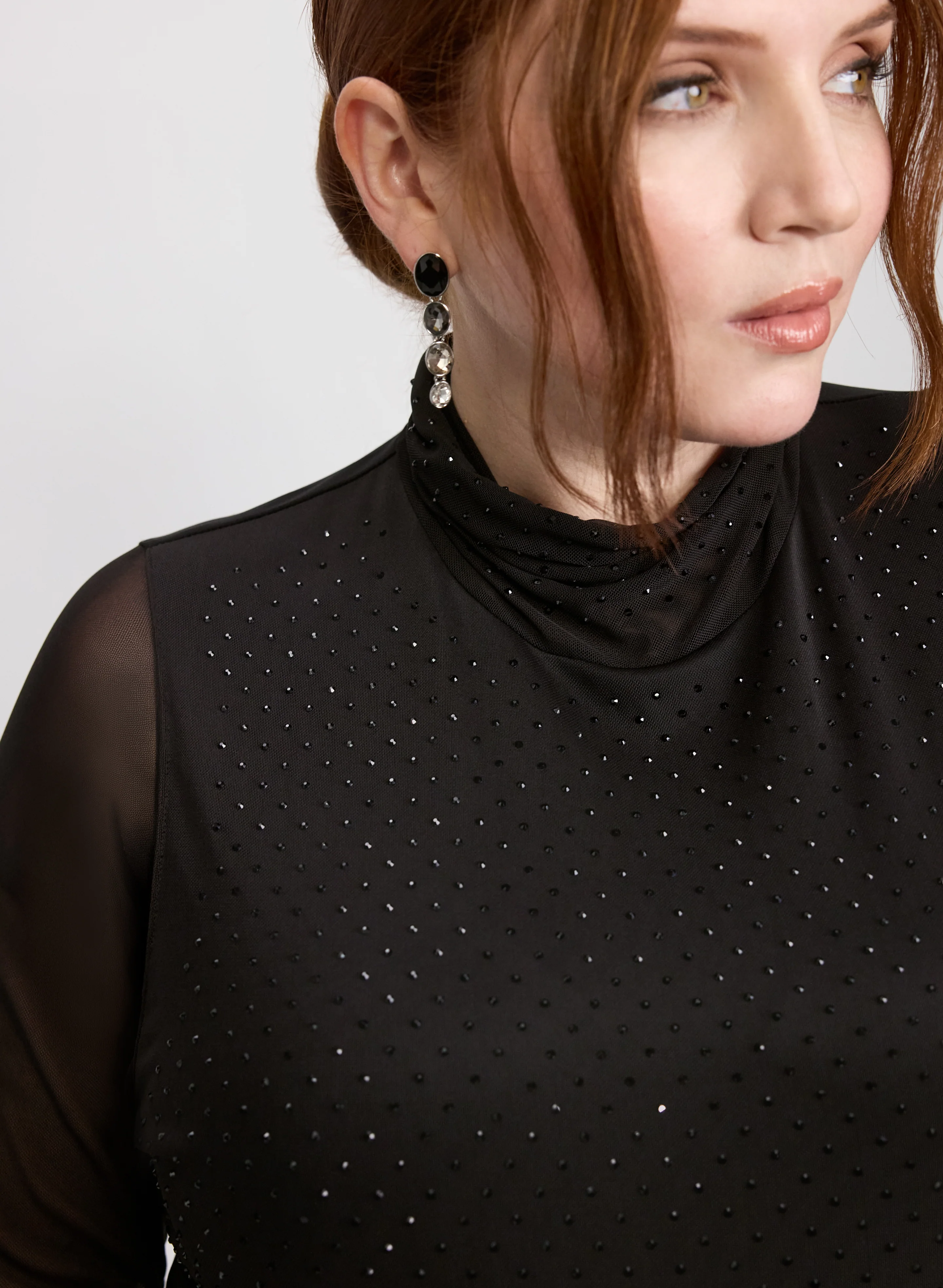Mesh Tonal Embellished Top - Image 2