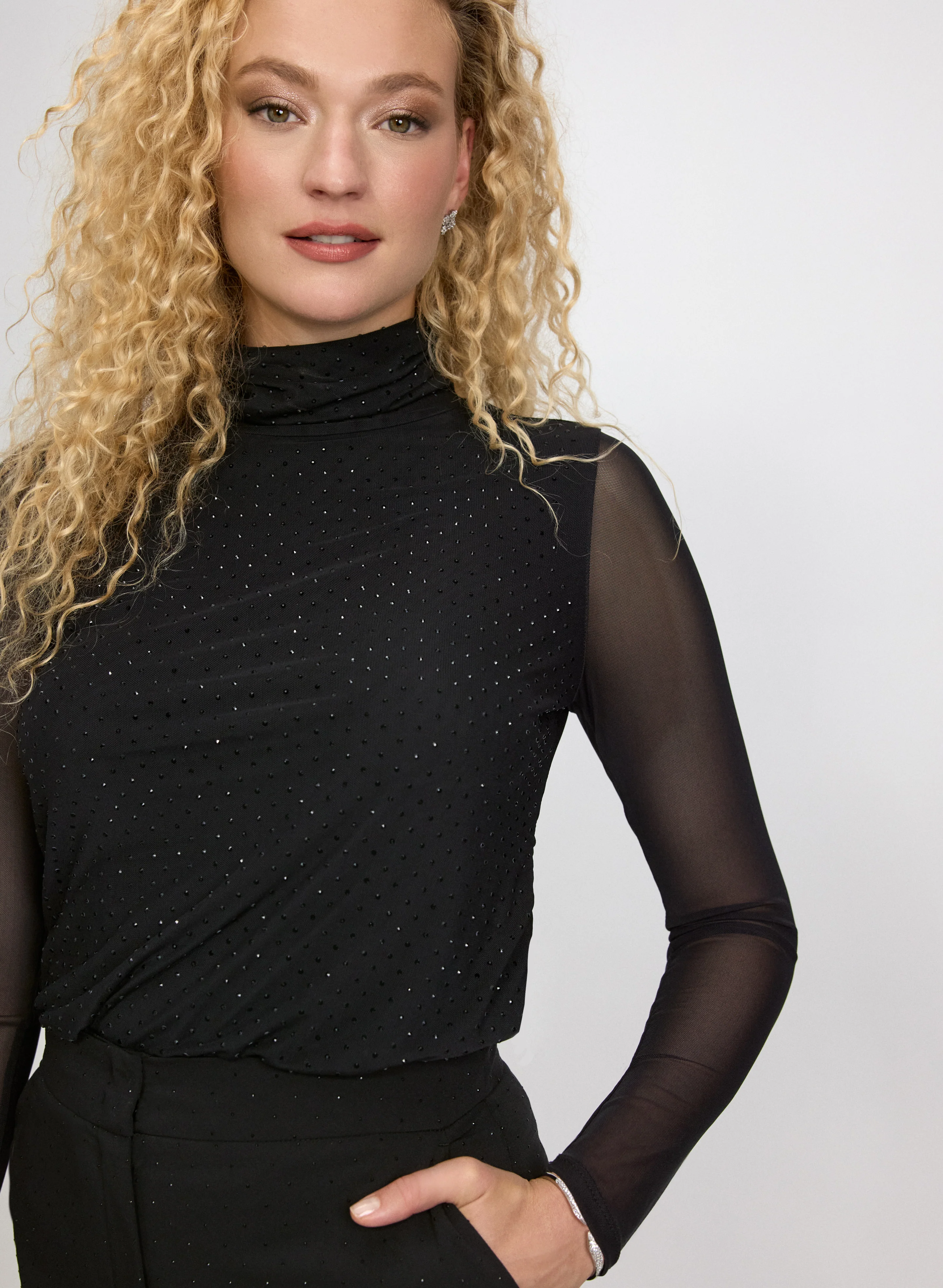 Mesh Tonal Embellished Top - Image 6