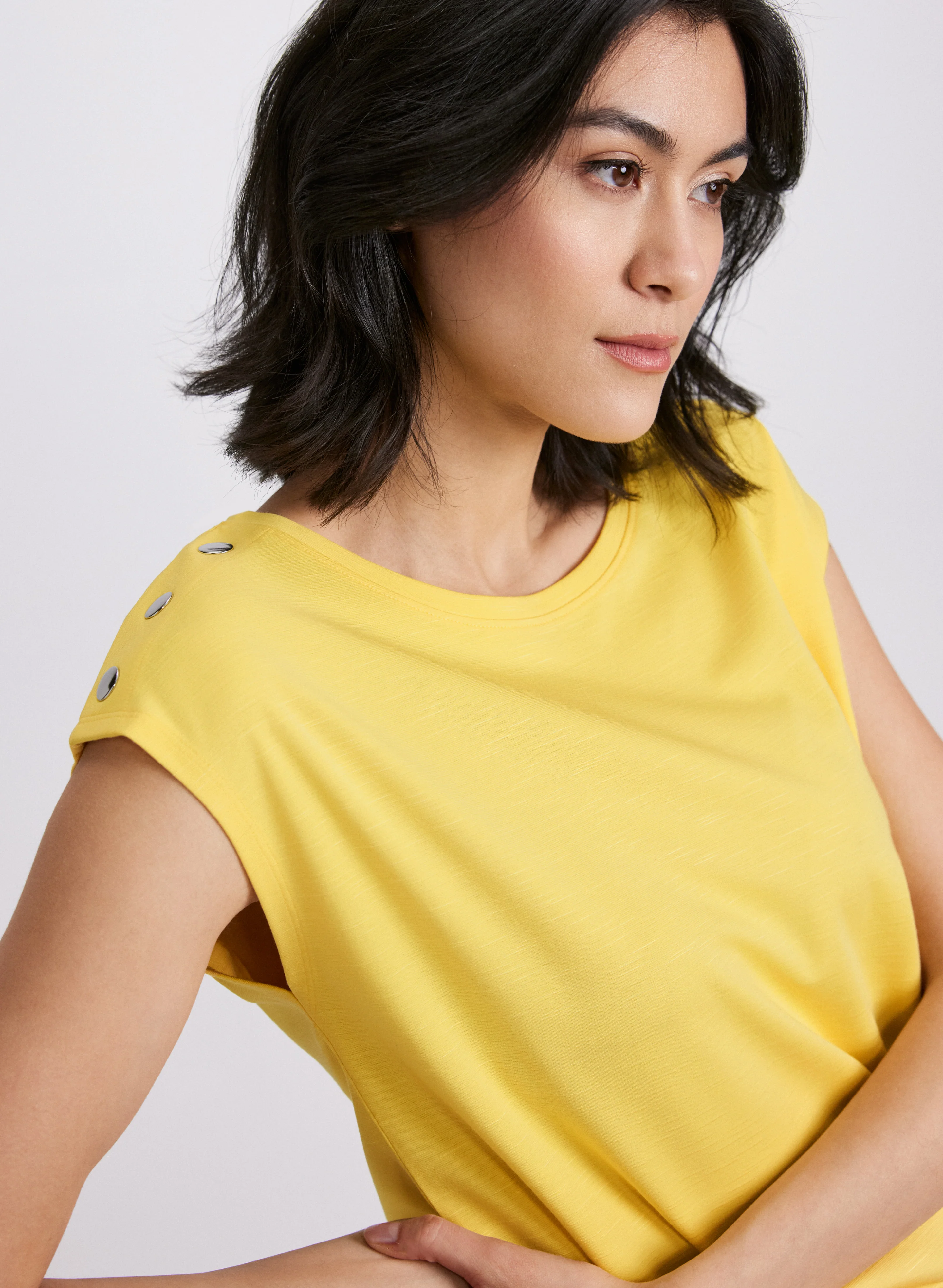 Metallic Button T-Shirt - Image 2