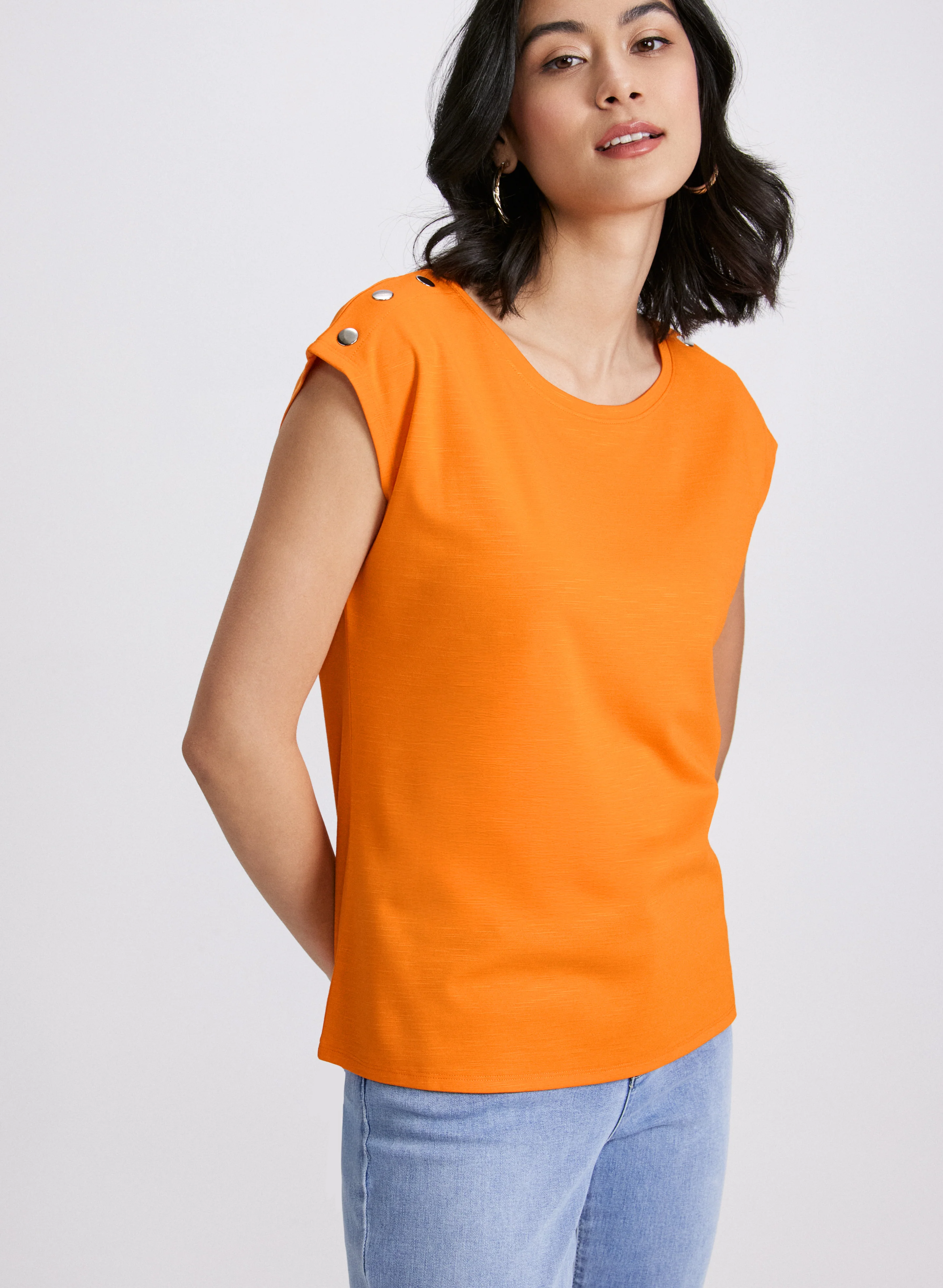 Metallic Button T-Shirt - Image 5