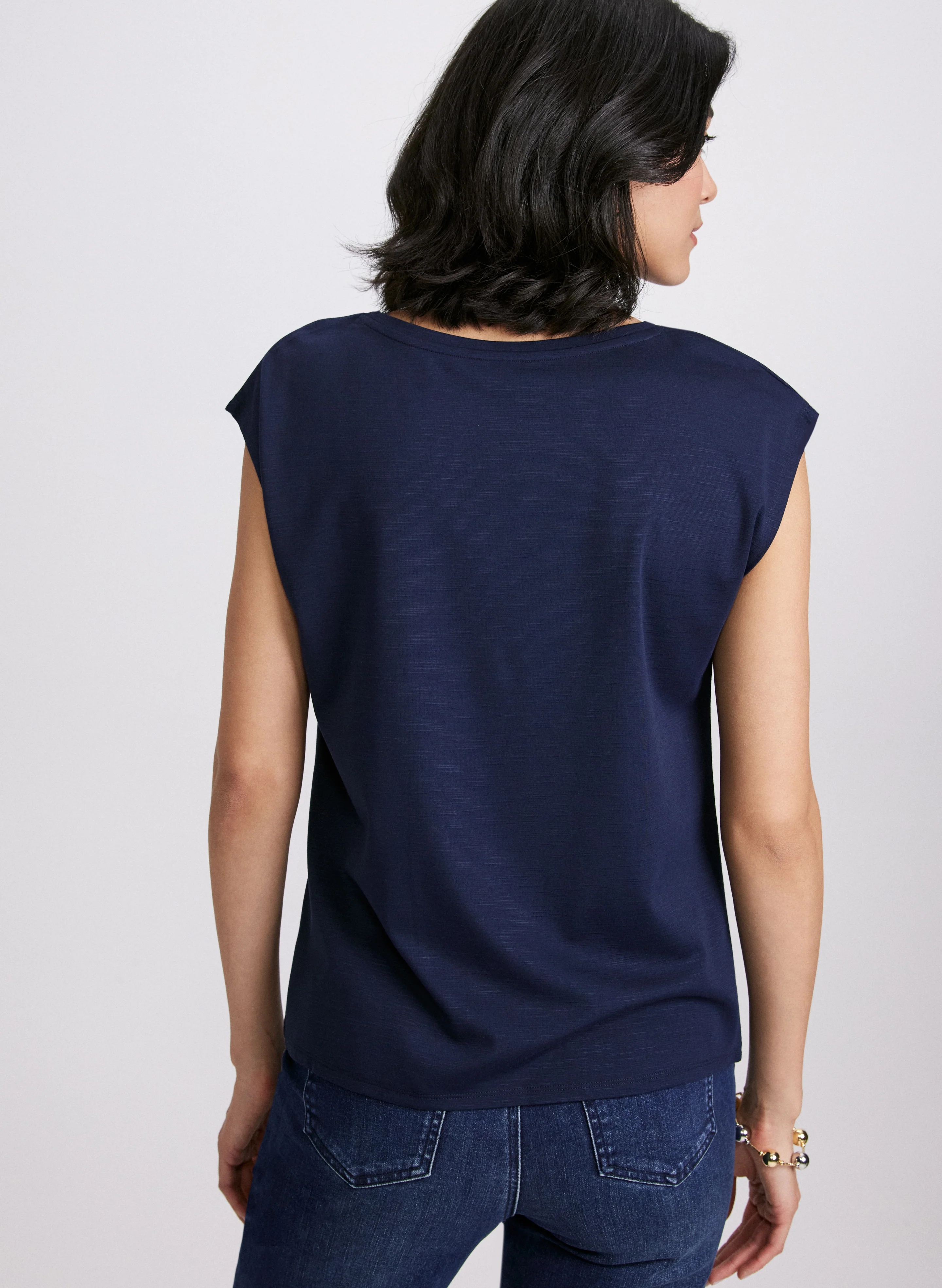 Metallic Button T-Shirt - Image 3