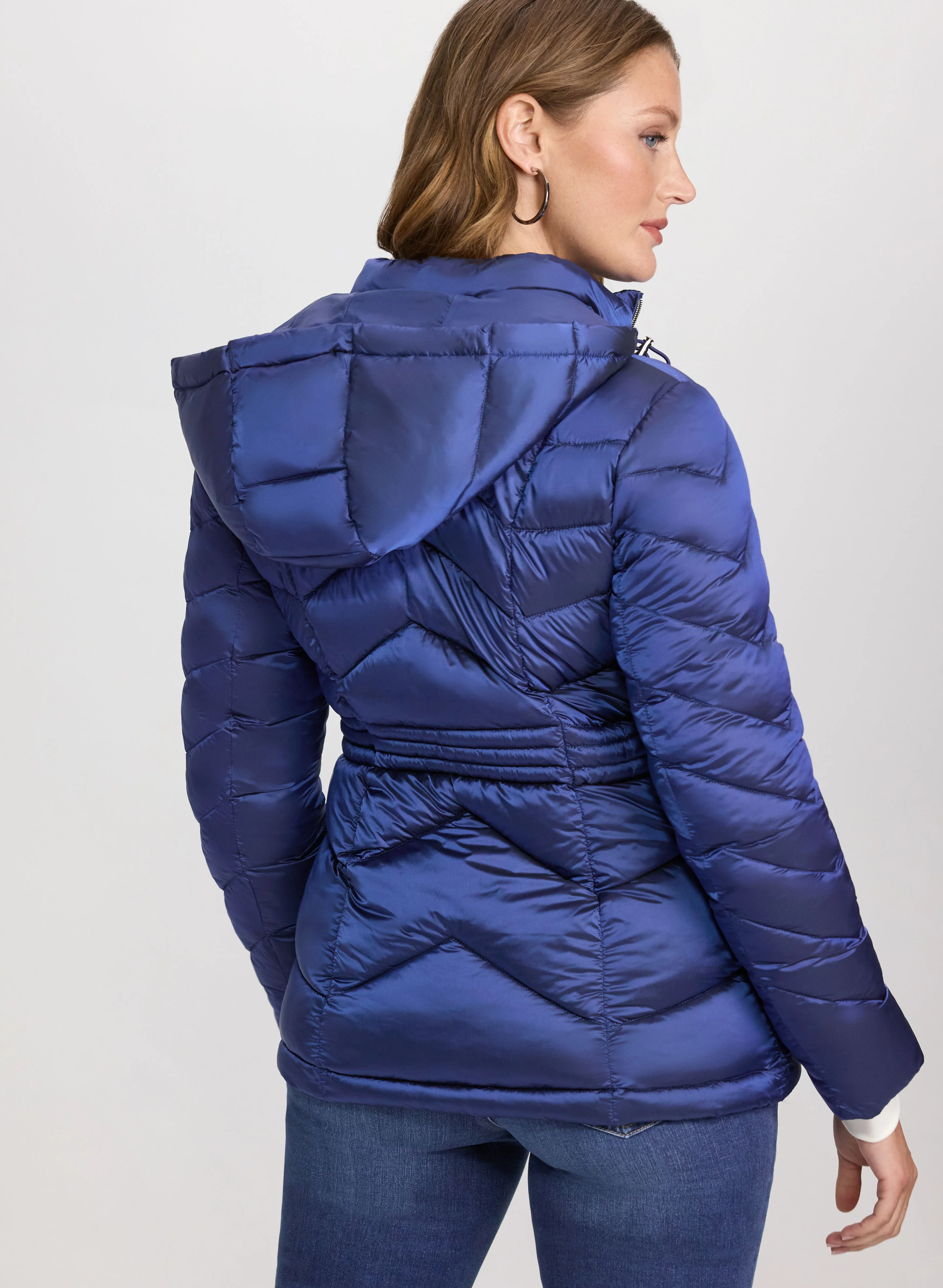 Metallic Chevron Quilted Jacket - Image 4