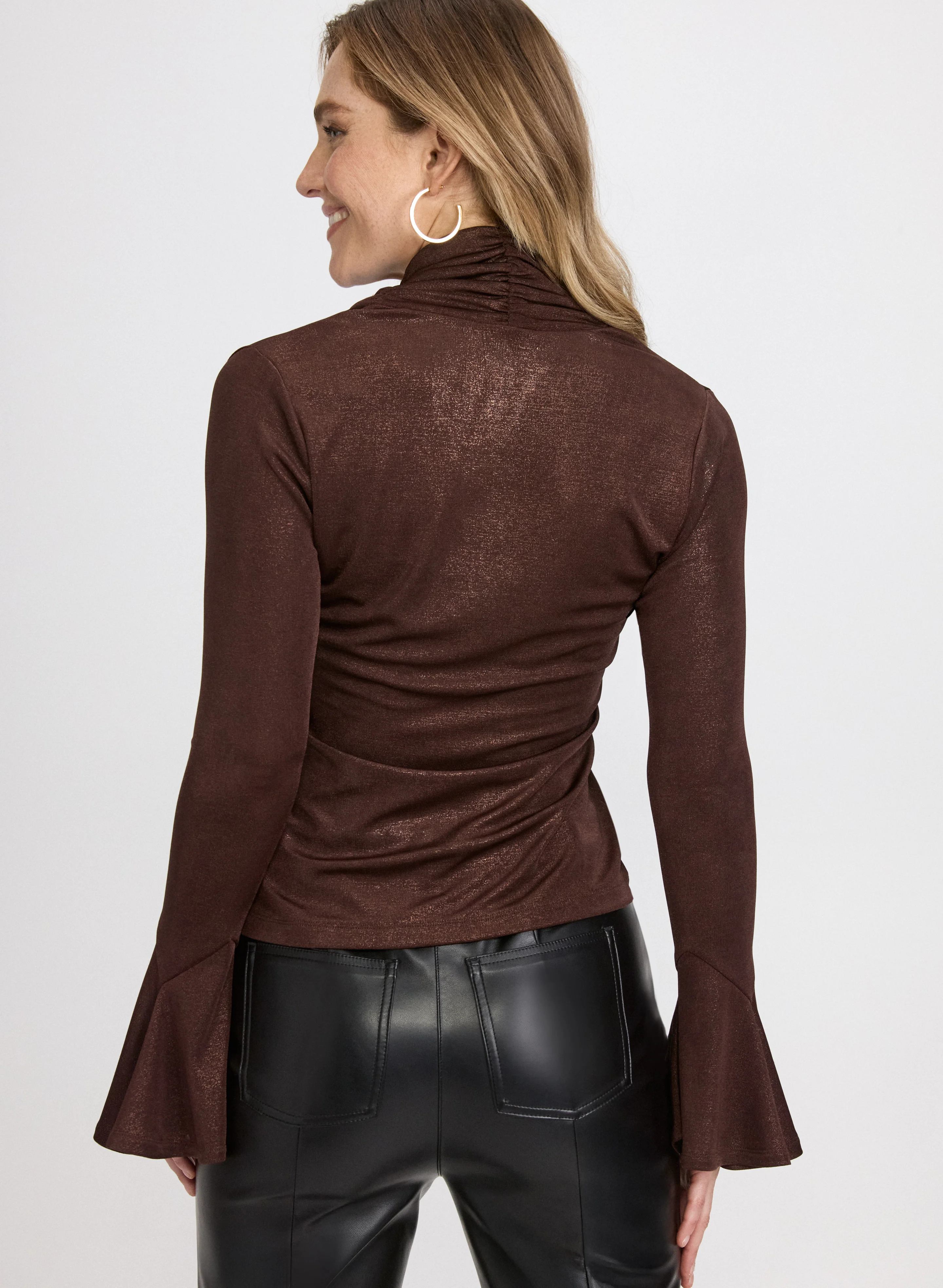 Metallic Cowl Neck Top - Image 4