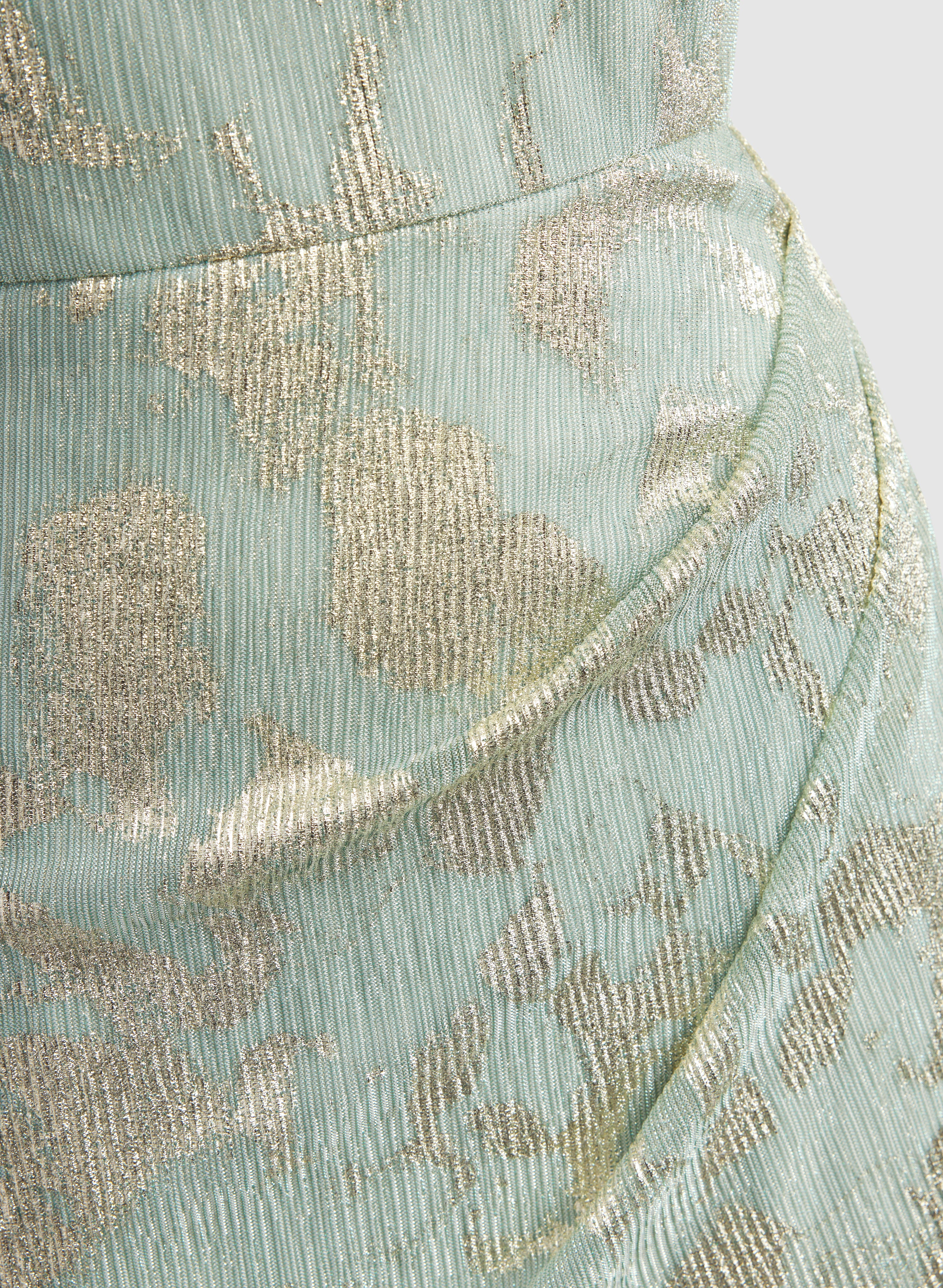 Metallic Draped Cowl Neck Dress - Image 6