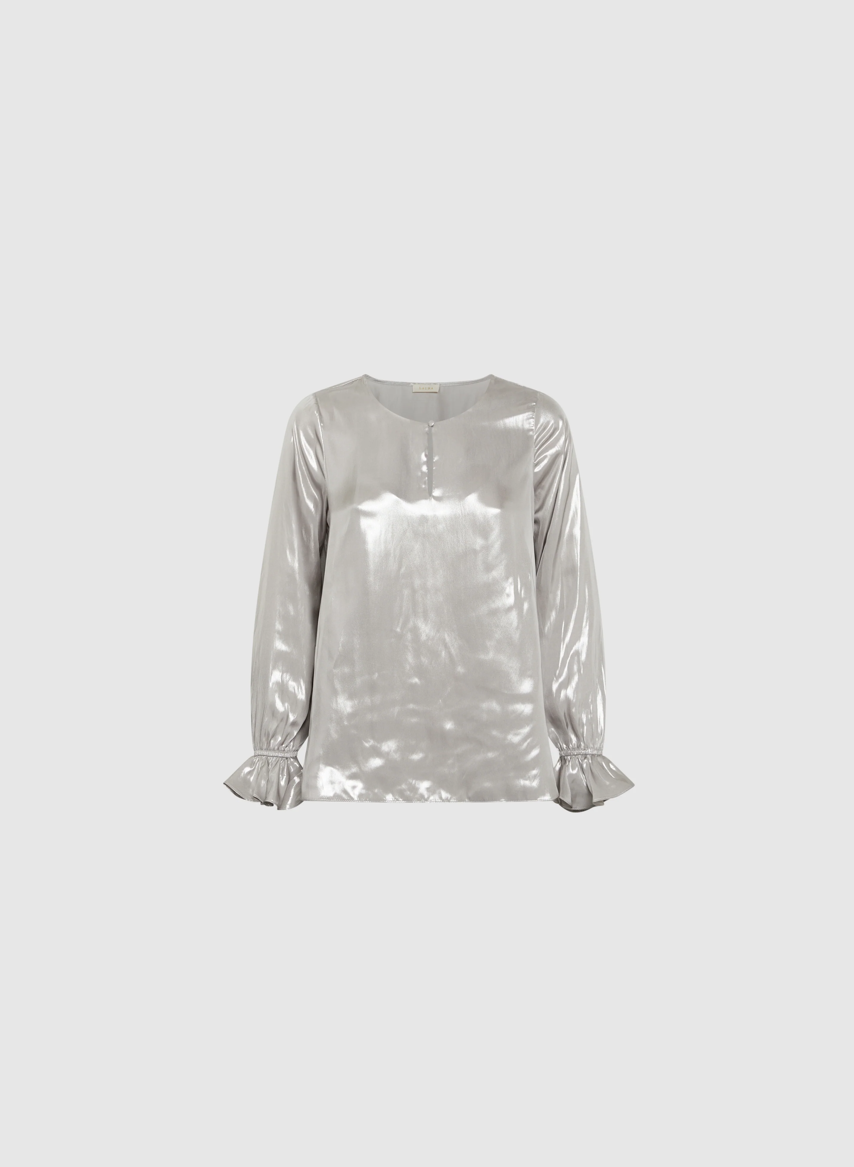 Metallic Flared Cuff Blouse - Image 6