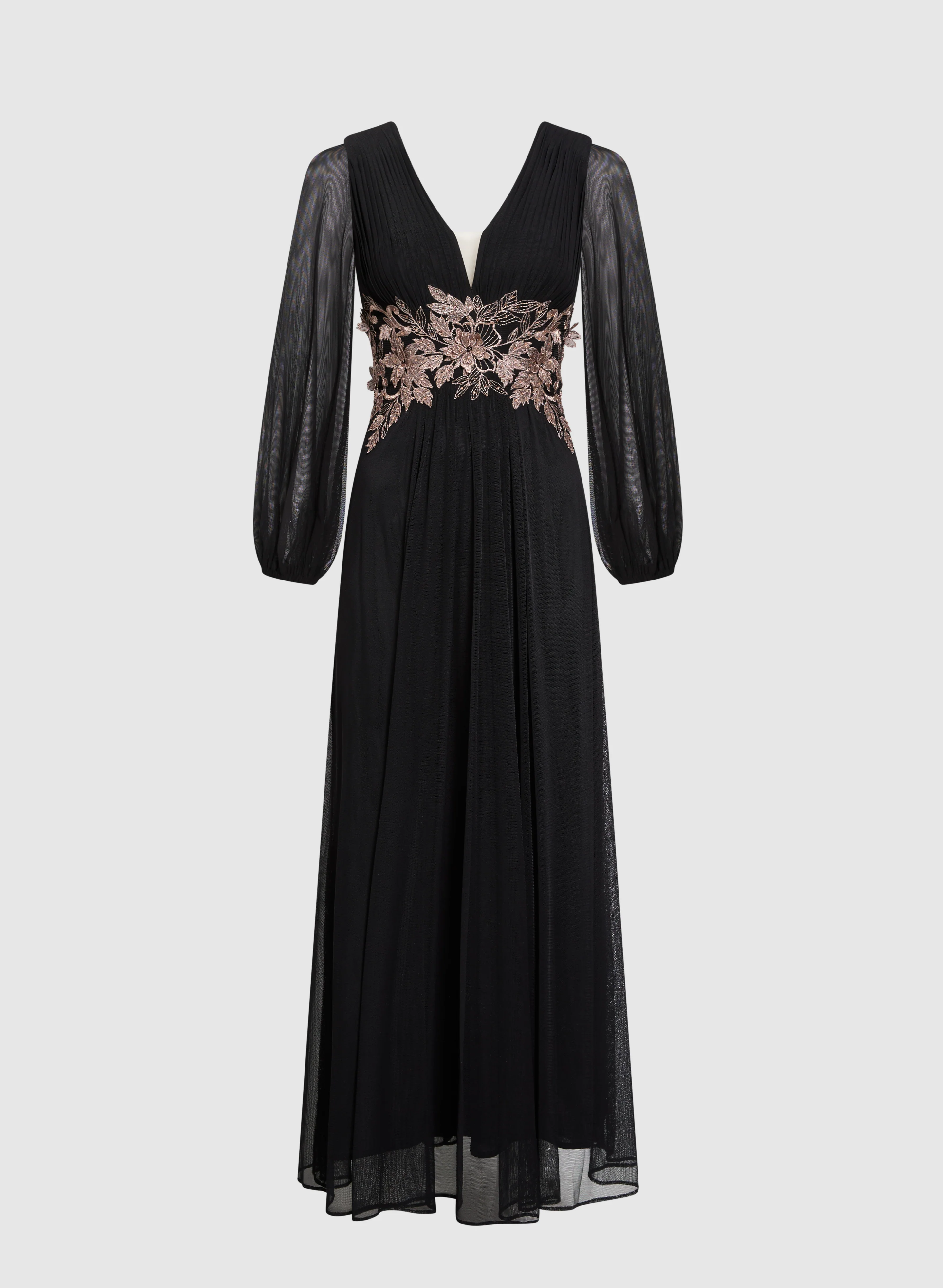 Metallic Floral Embroidered Dress - Image 6