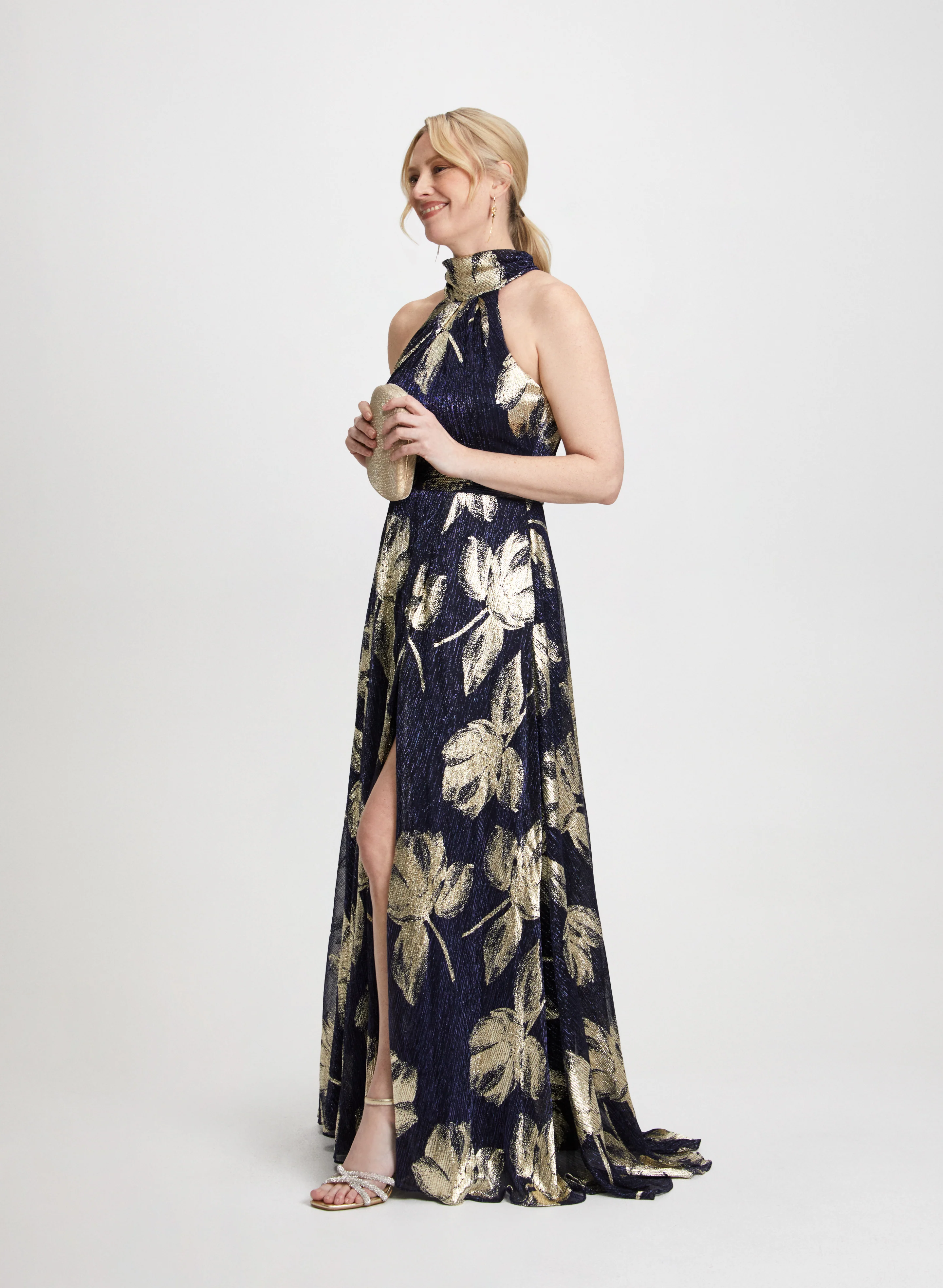 Metallic Halter Neck Dress - Image 2