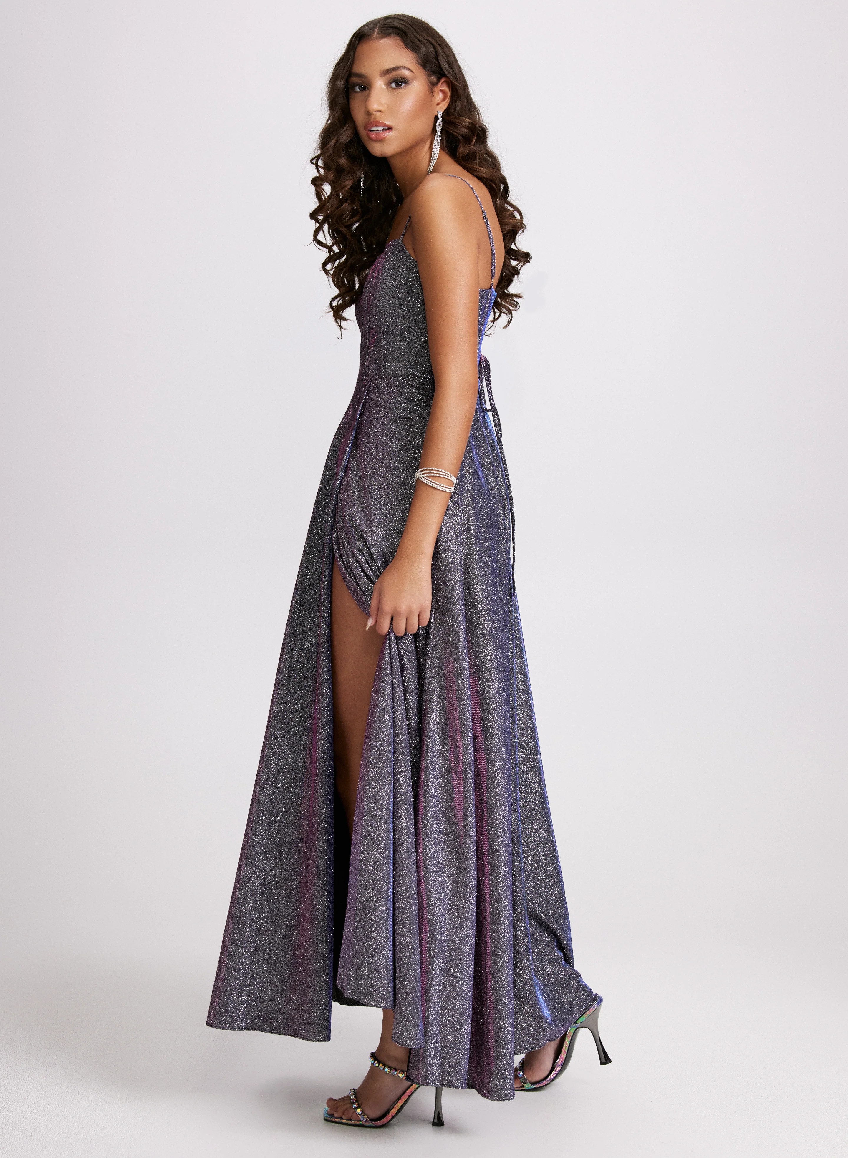 Metallic High Slit Dress - Image 2