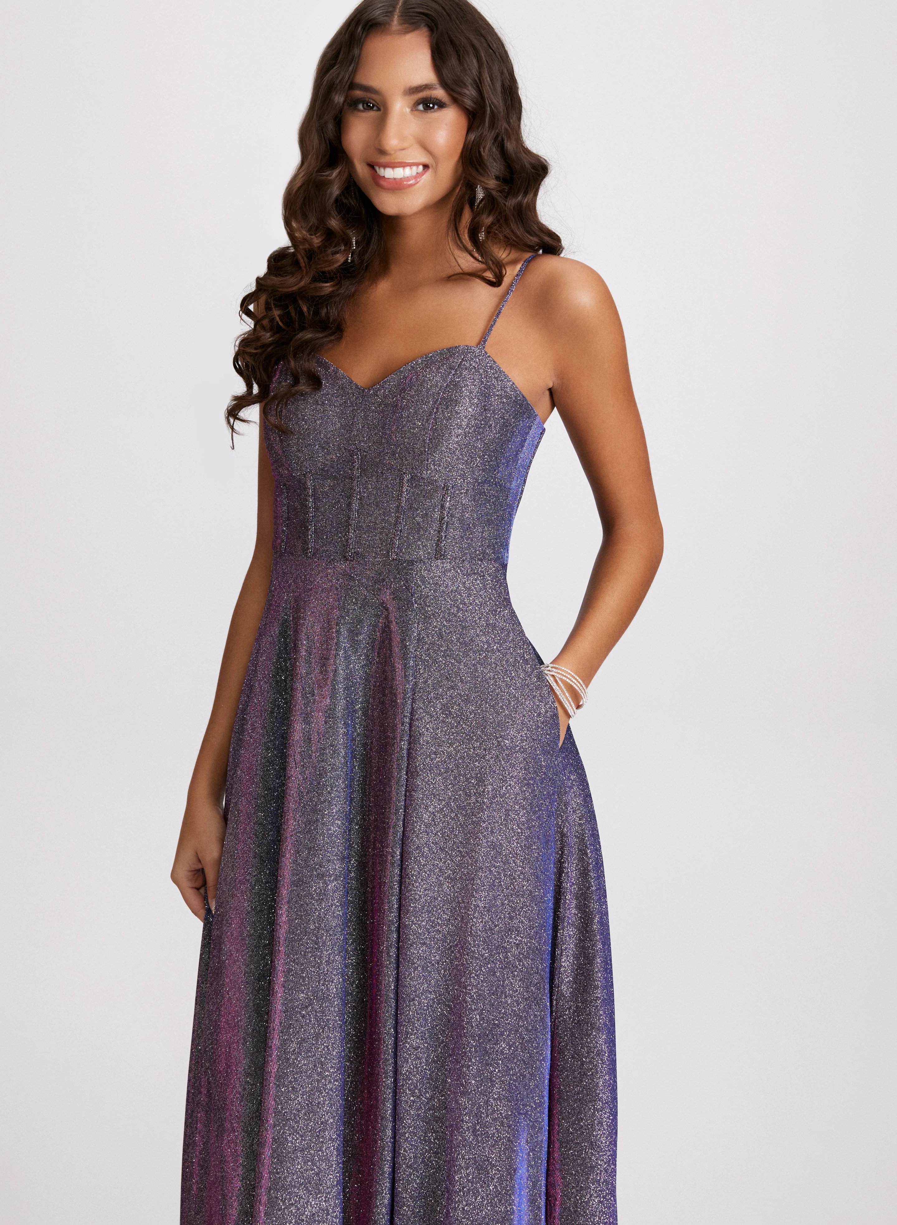 Metallic High Slit Dress - Image 7
