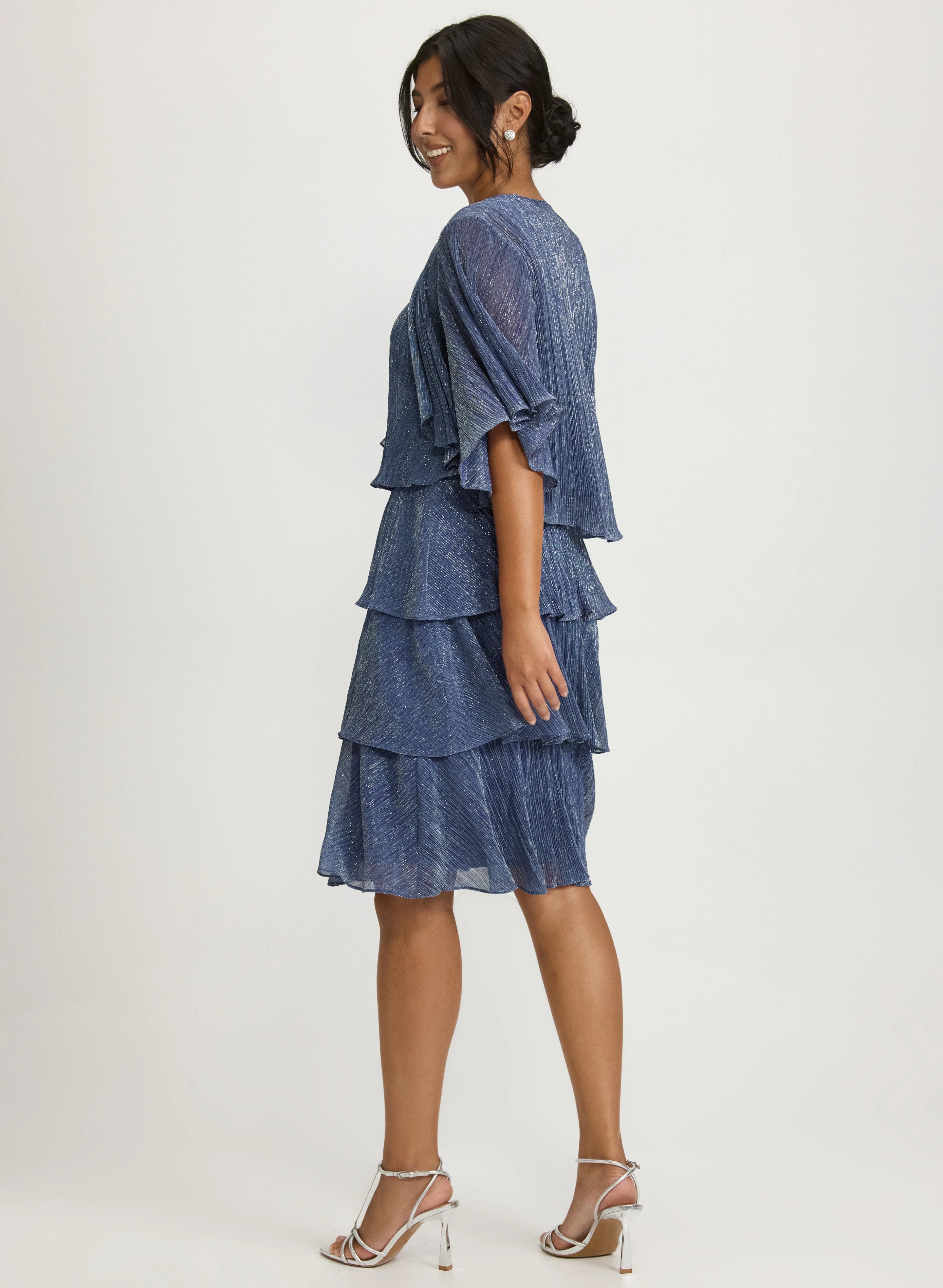Metallic Jacket & Tiered Dress Set - Image 3