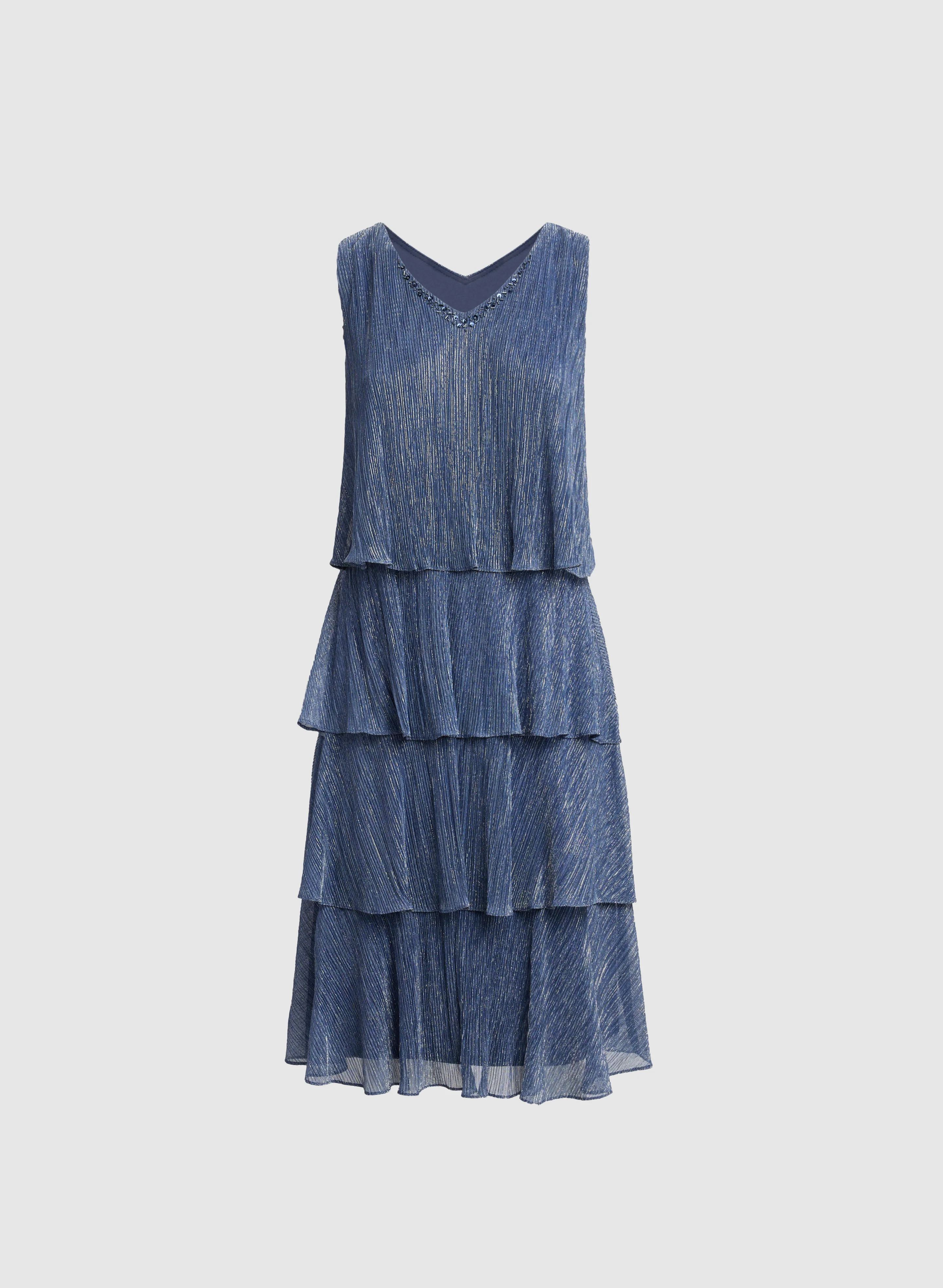 Metallic Jacket & Tiered Dress Set - Image 8