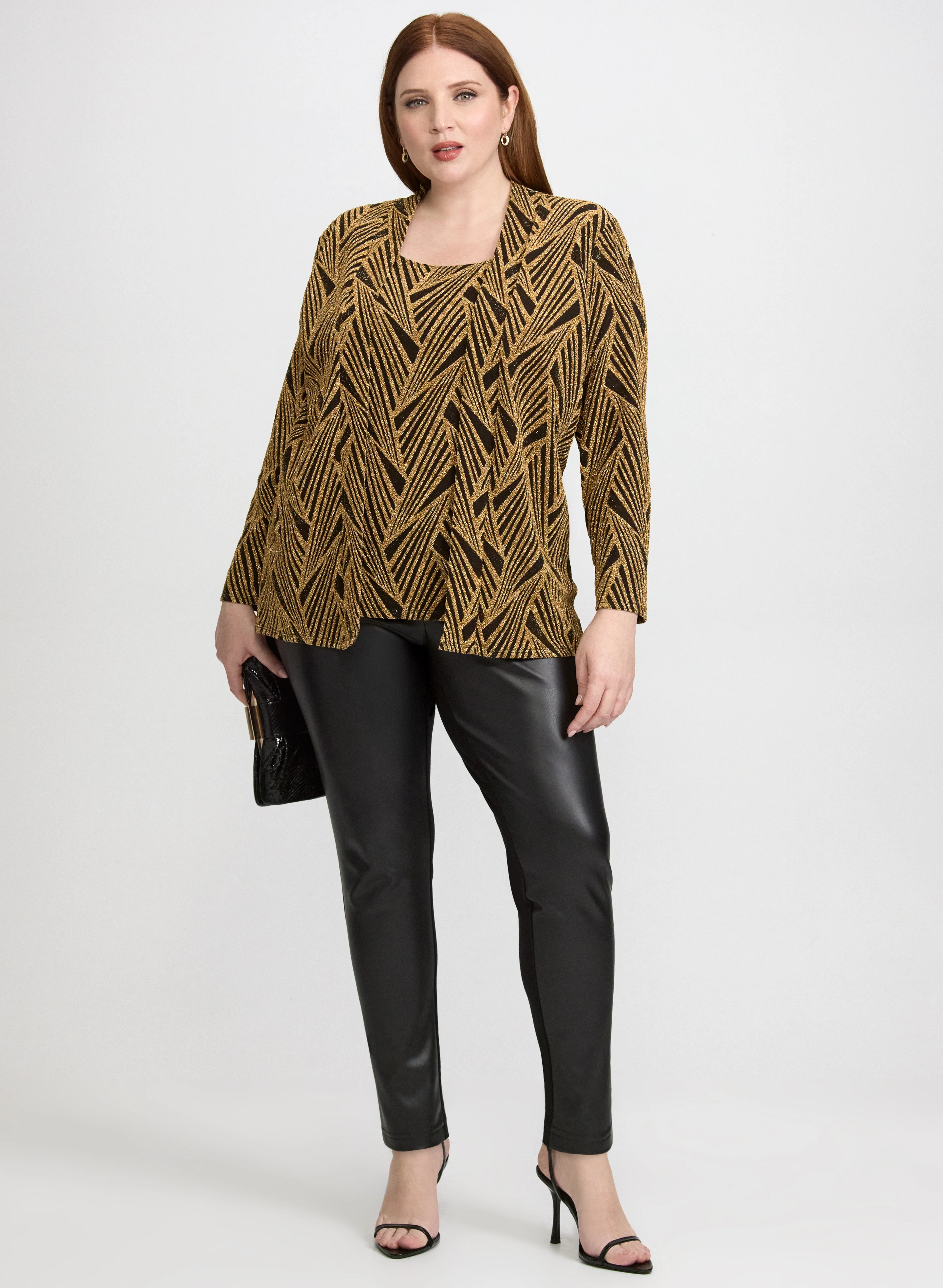 Metallic Jersey Illusion Top - Image 3