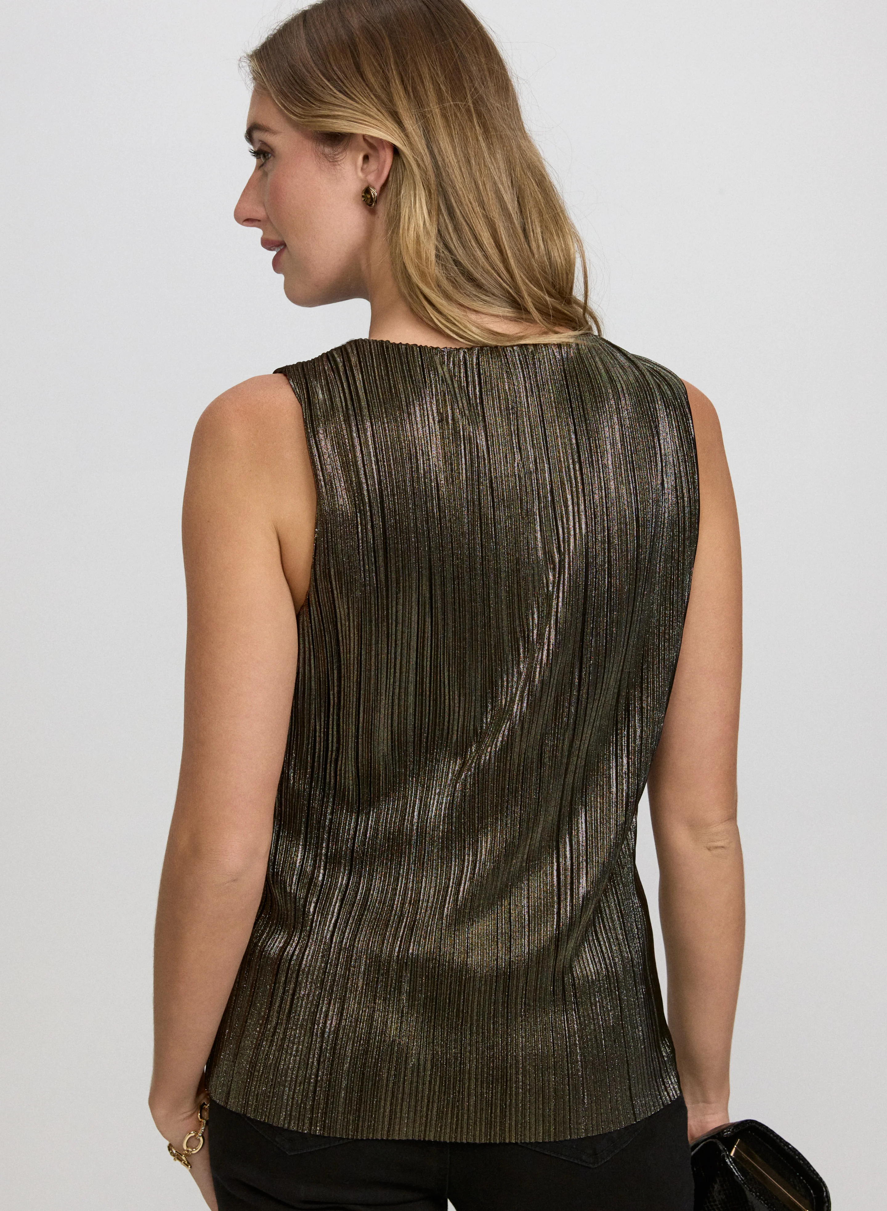 Metallic Plissé Top - Image 4