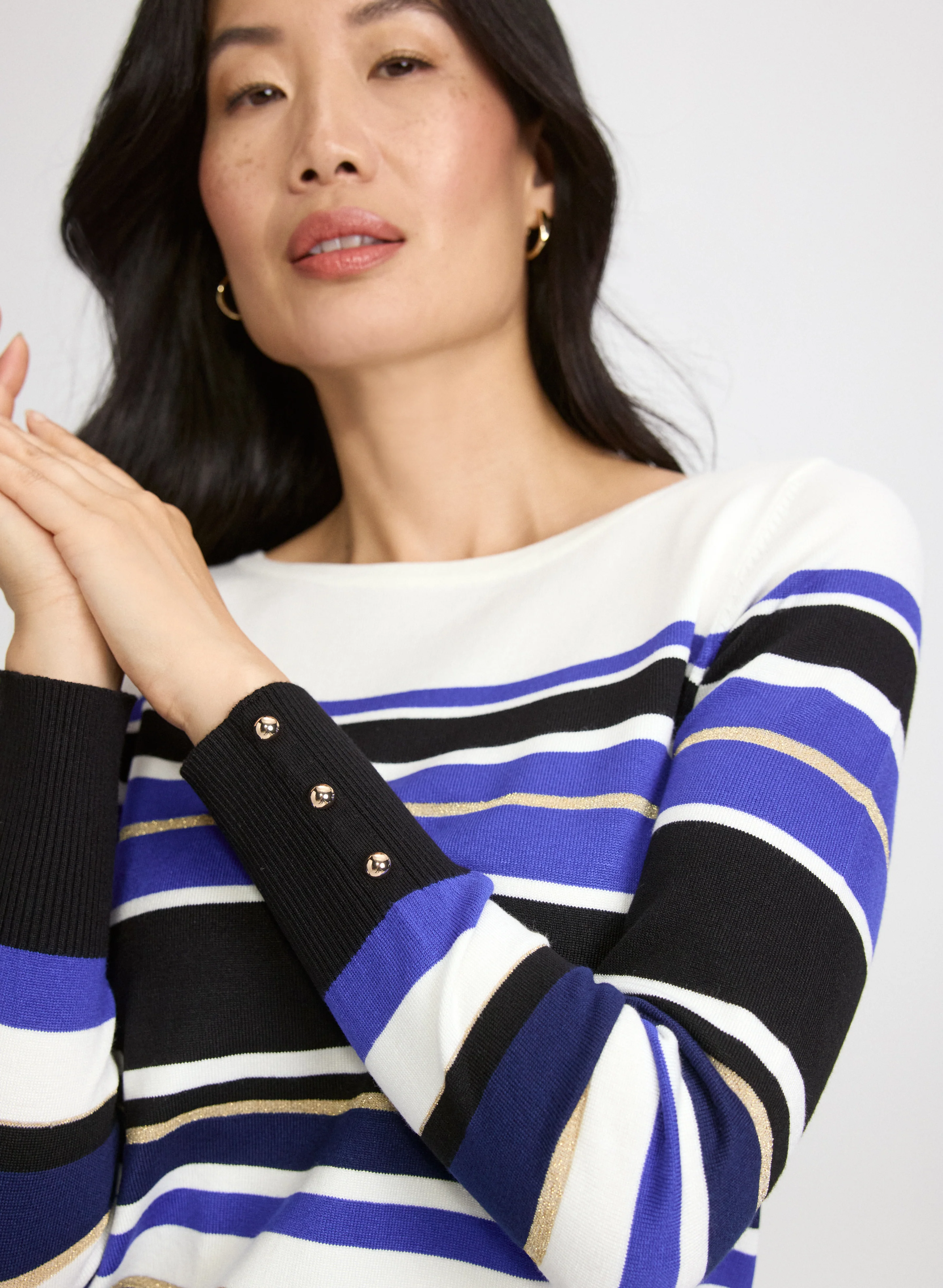 Metallic Striped Sweater - Image 2