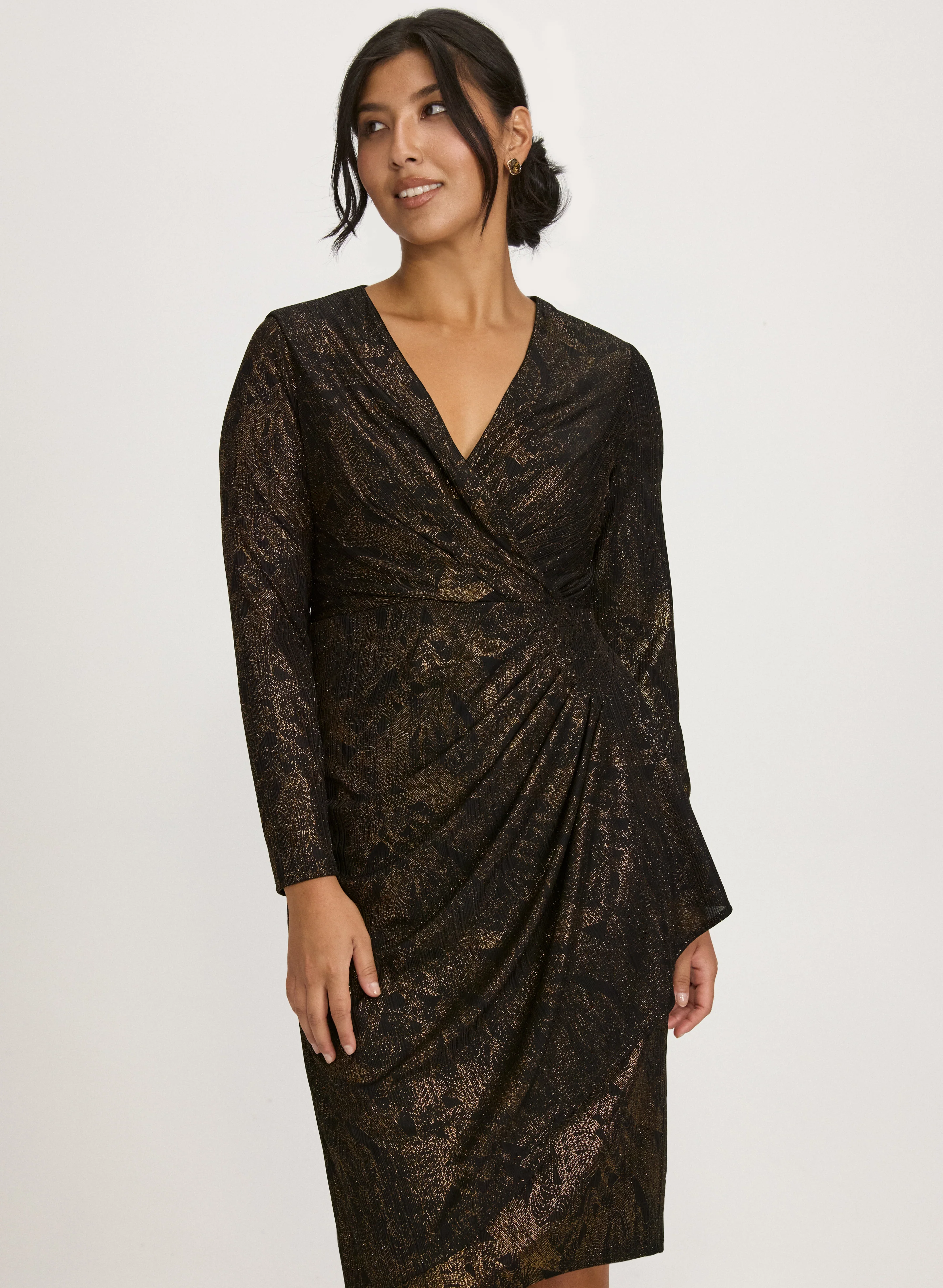 Metallic Waterfall Flounce Dress - Image 2