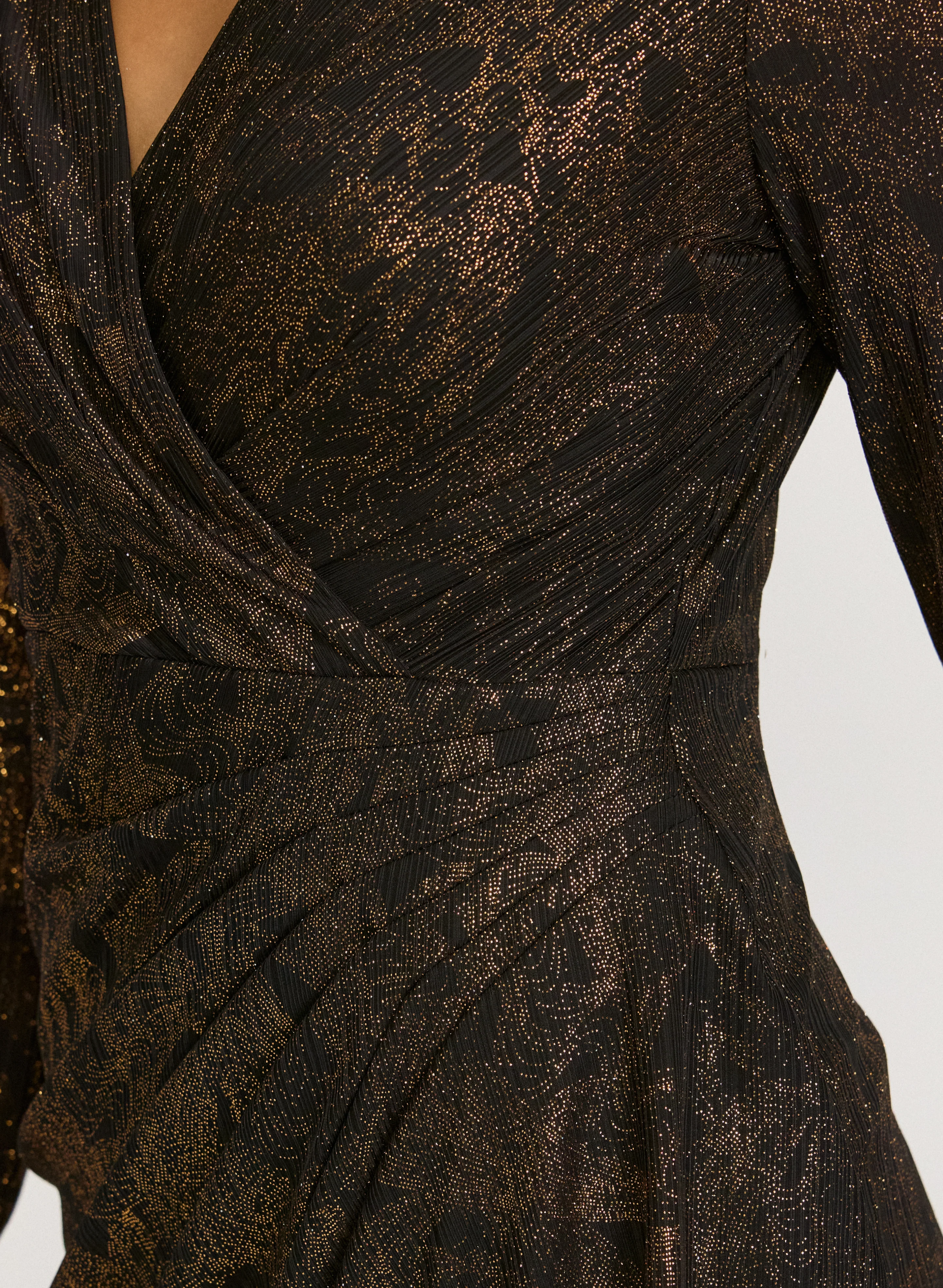 Metallic Waterfall Flounce Dress - Image 5