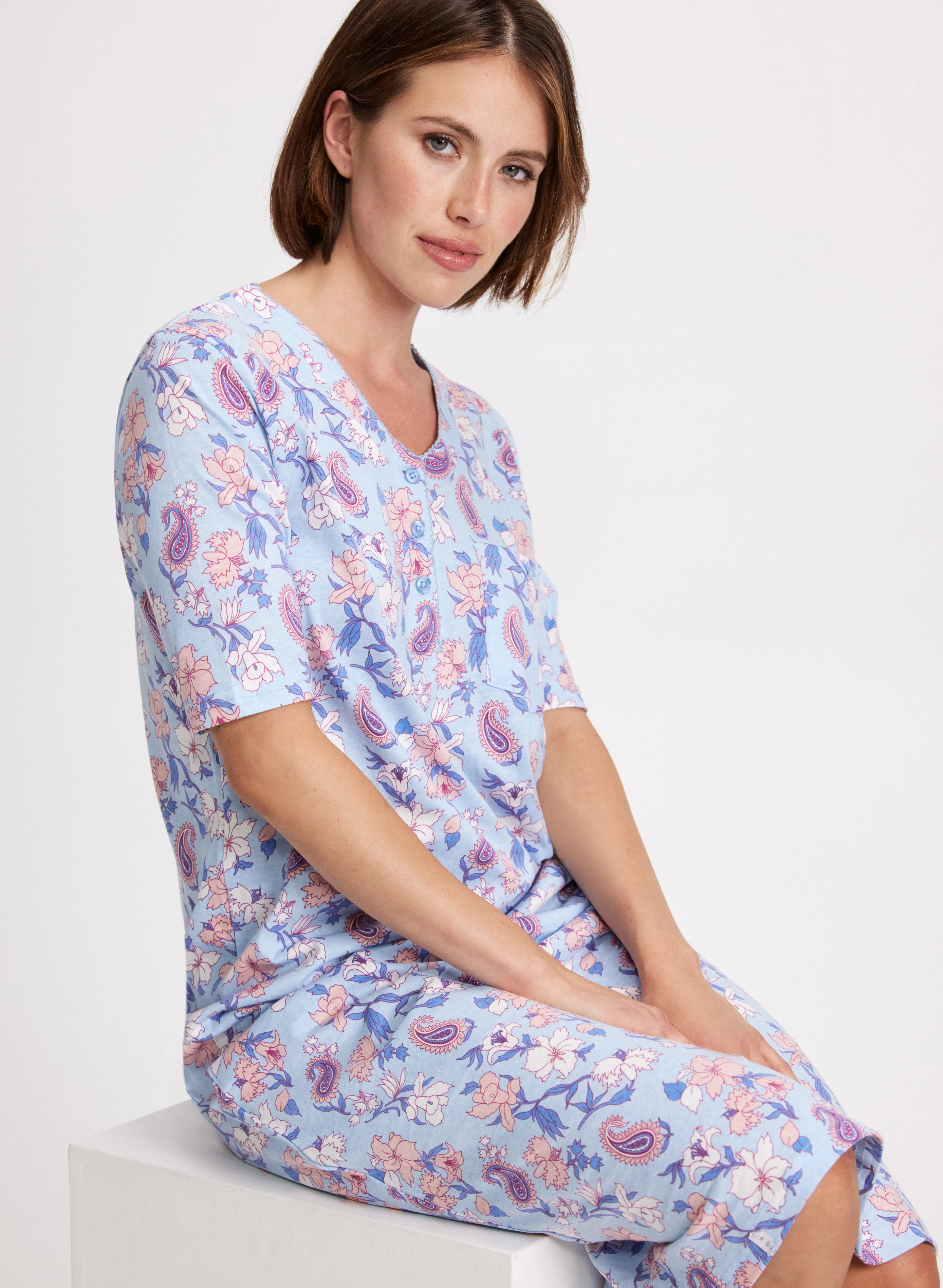 Mixed Print Nightgown - Image 4