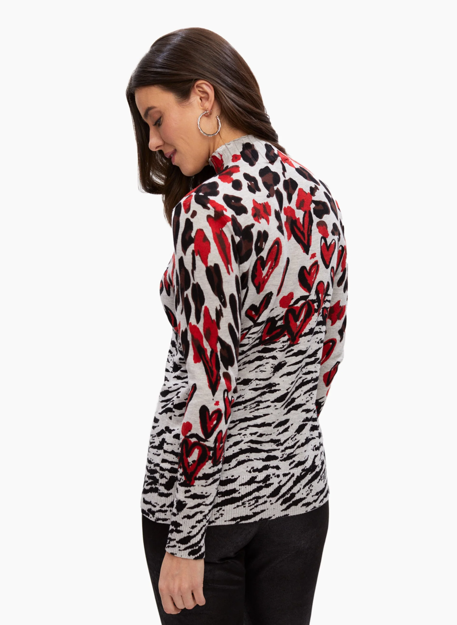Mixed Print Sweater - Image 2