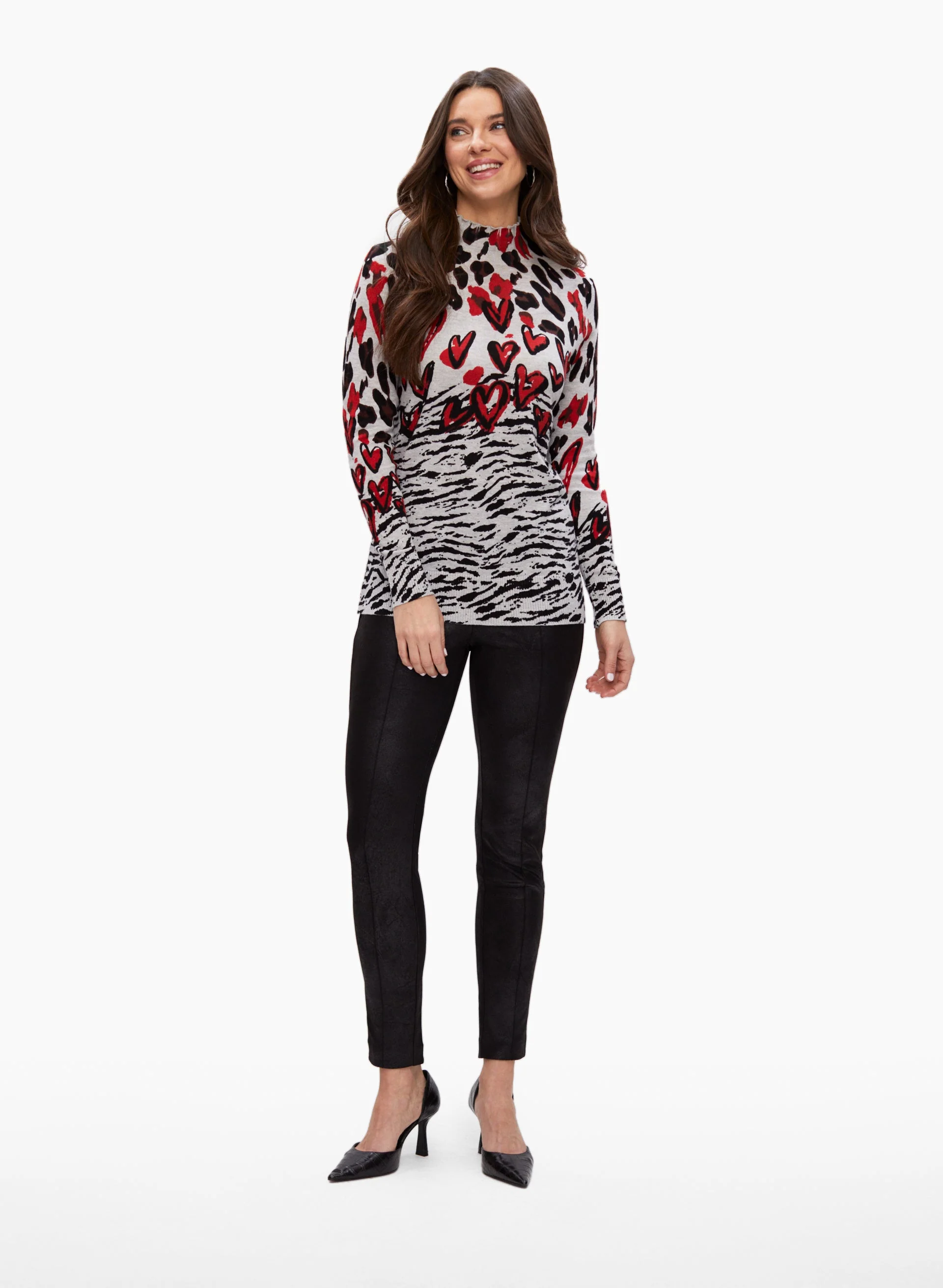 Mixed Print Sweater - Image 3