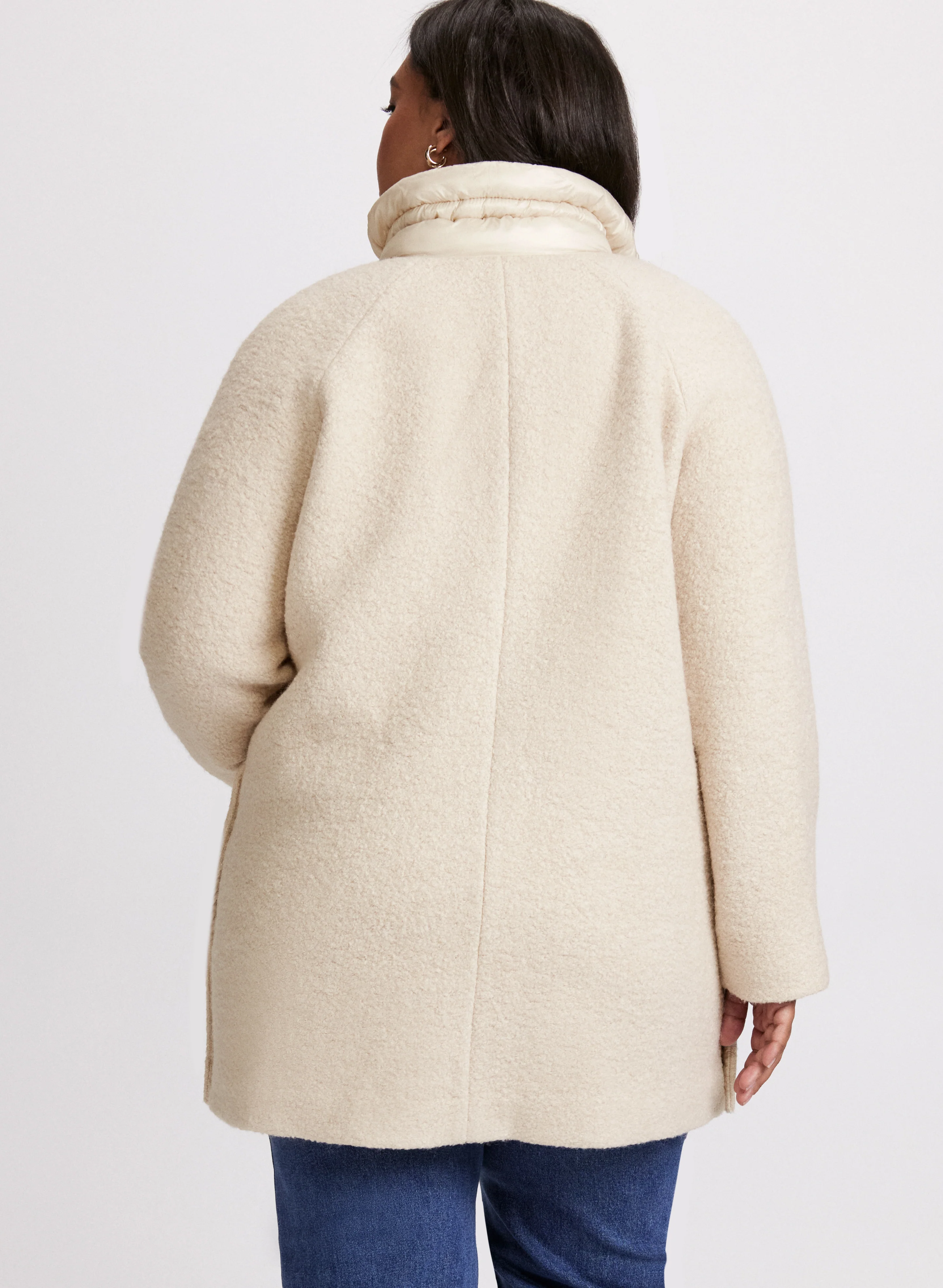 Mixed Puffer Wool-Blend Coat - Image 4