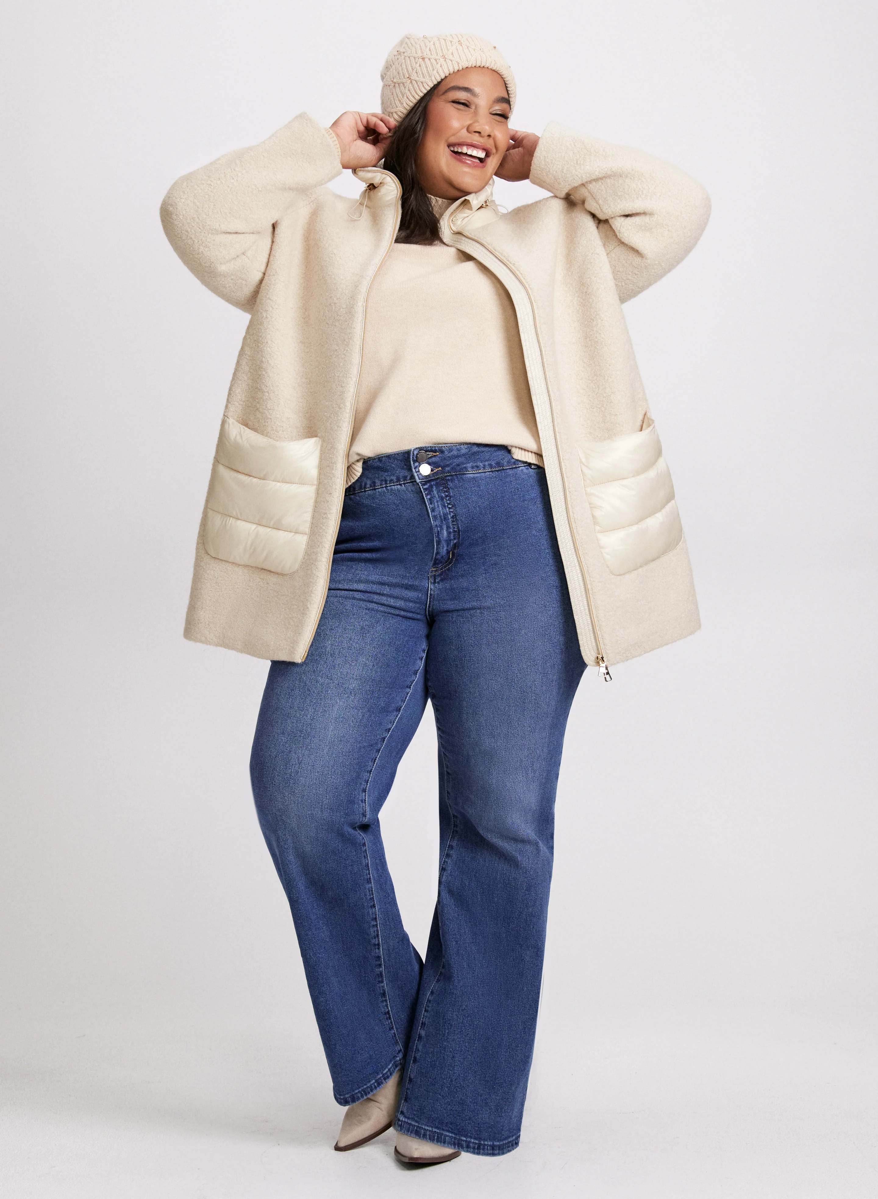 Mixed Puffer Wool-Blend Coat - Image 5