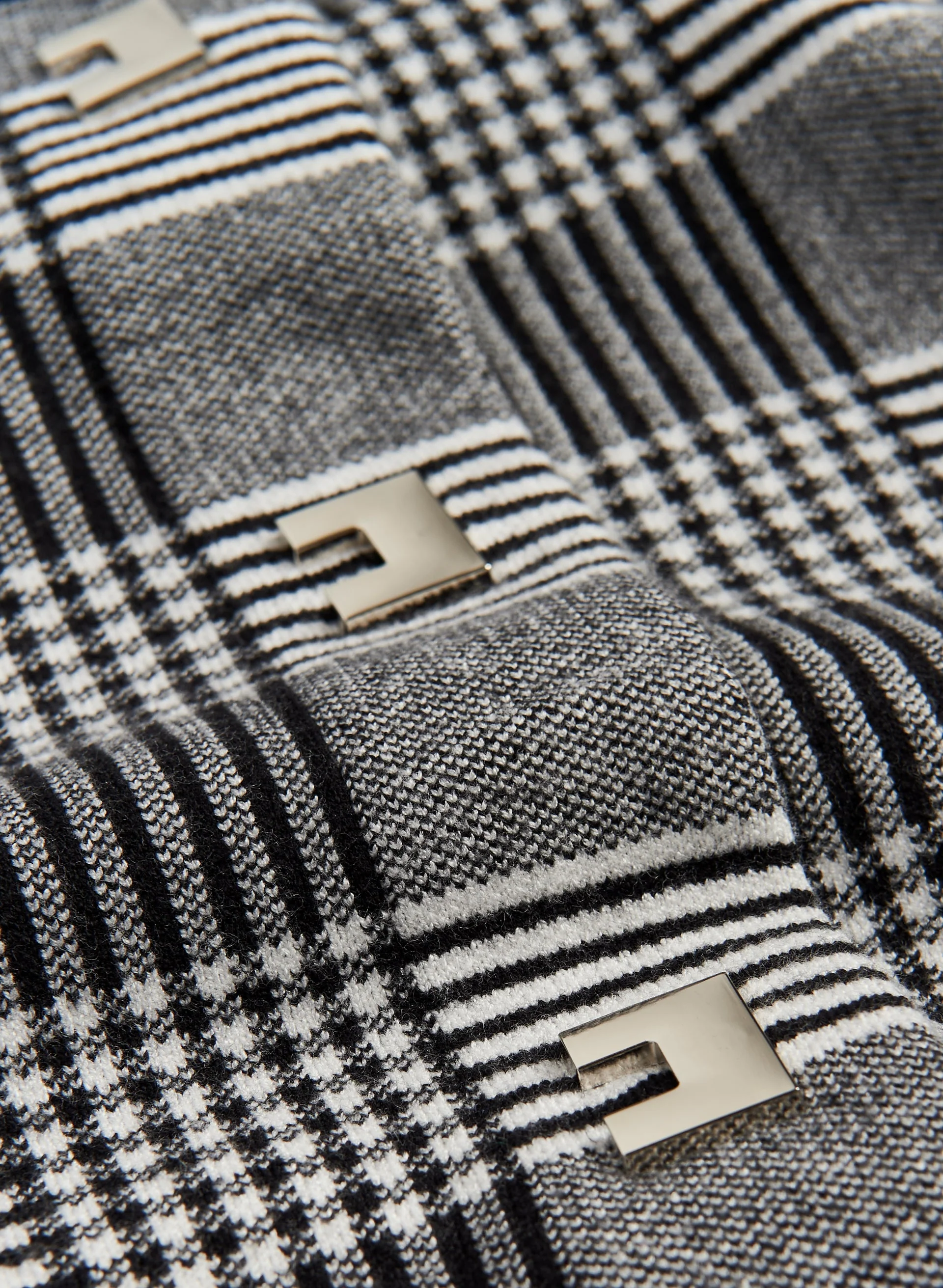 Mock Neck Plaid Cardigan - Image 6
