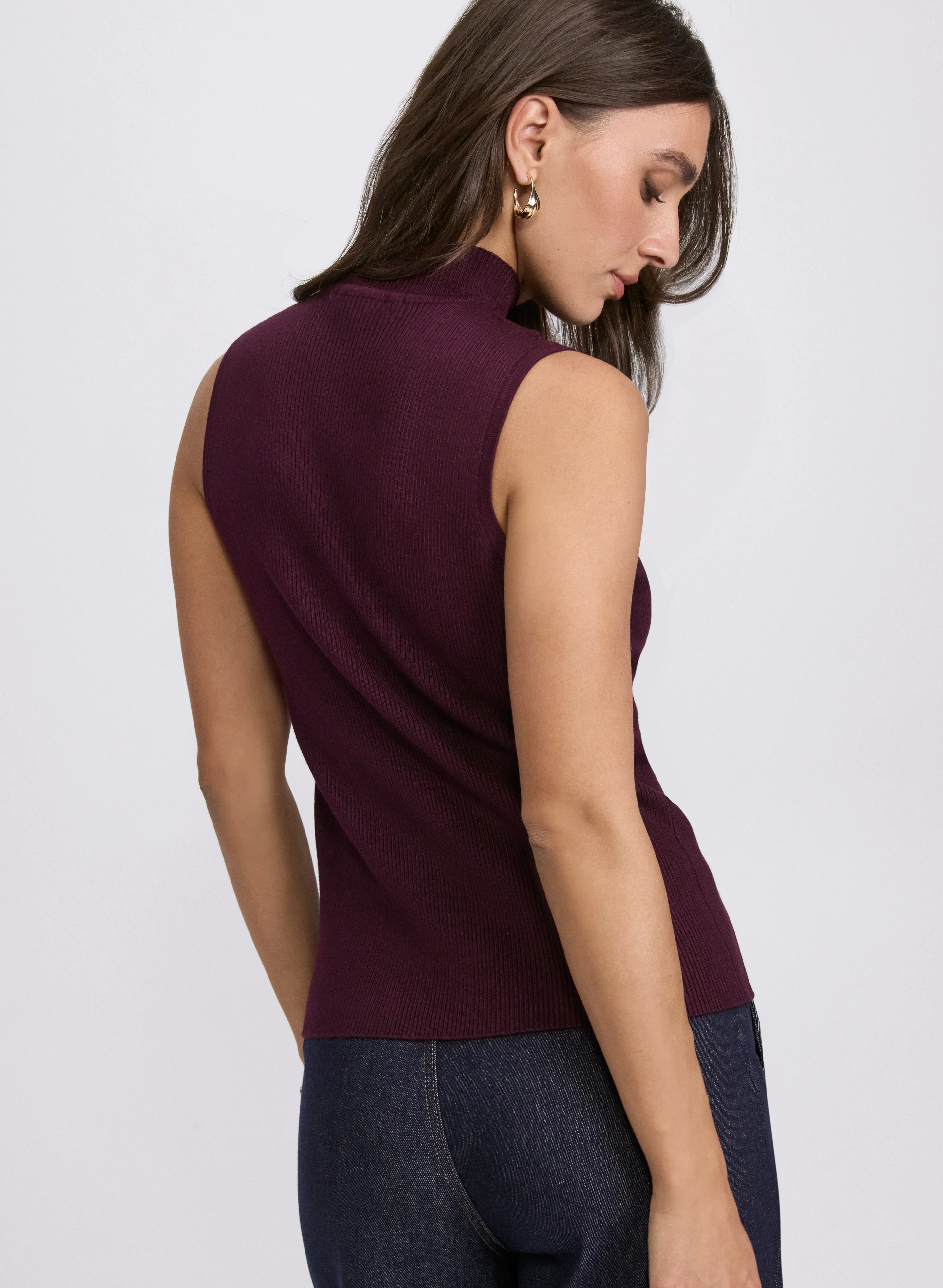 Mock Neck Sleeveless Knit - Image 4
