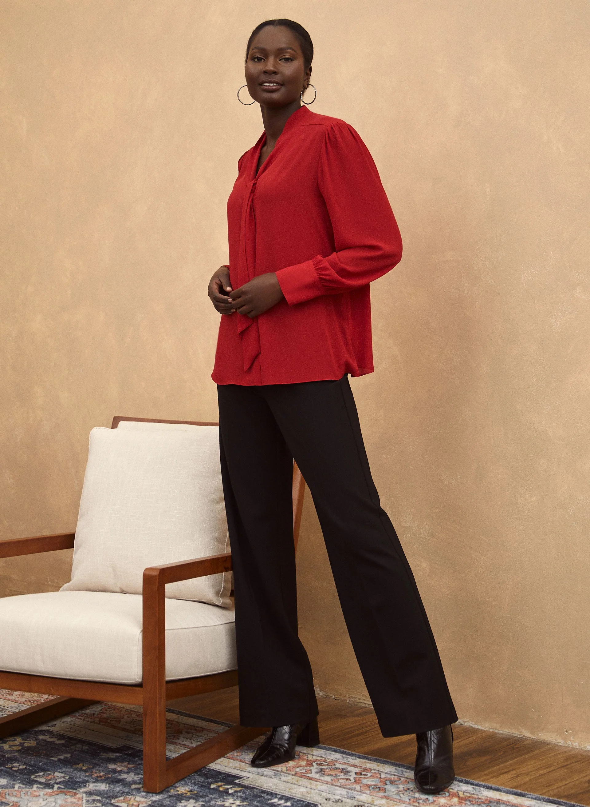 Neck Tie Detail Blouse - Image 4