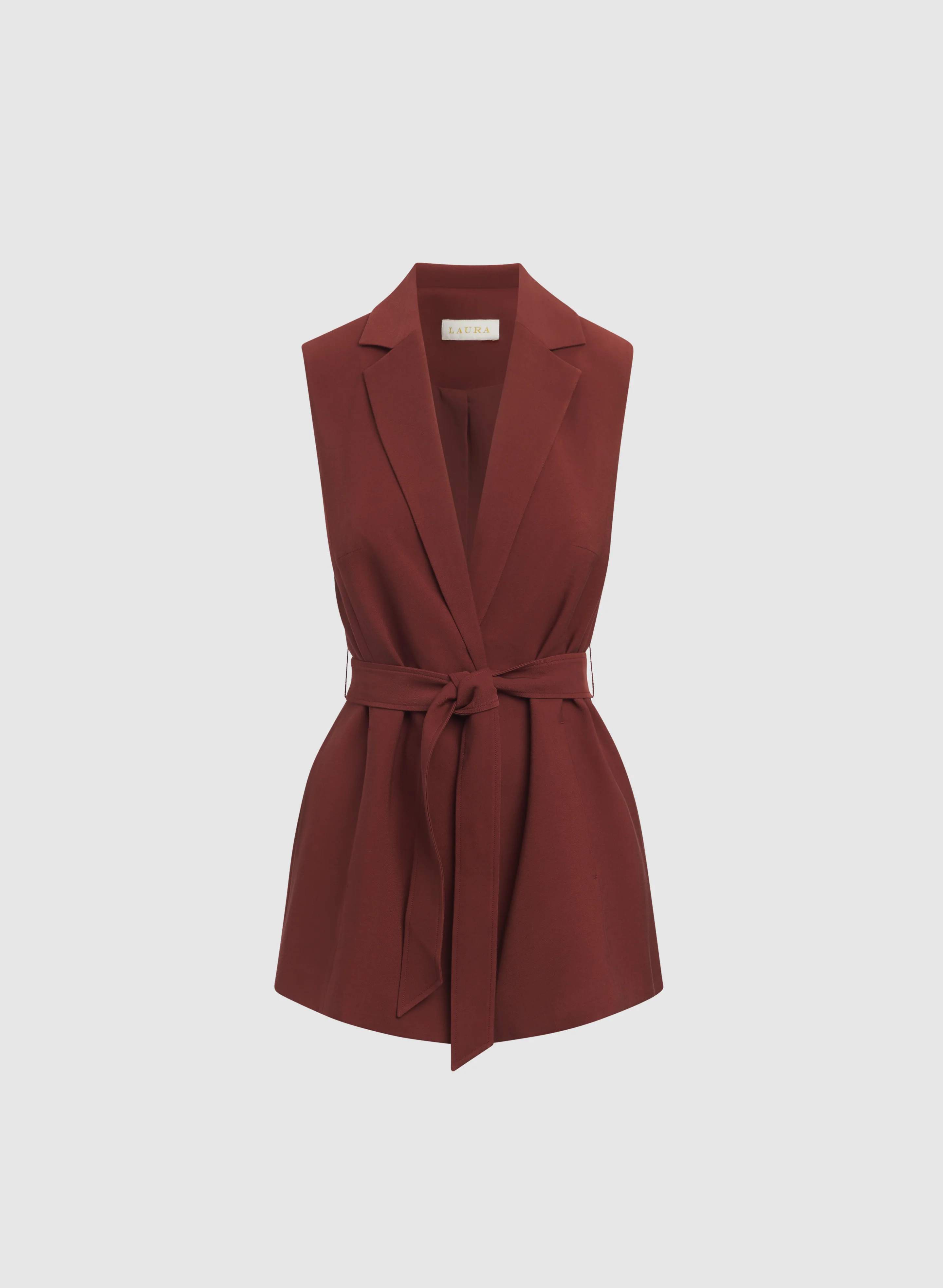 Notched Lapel Belted Vest - Image 6