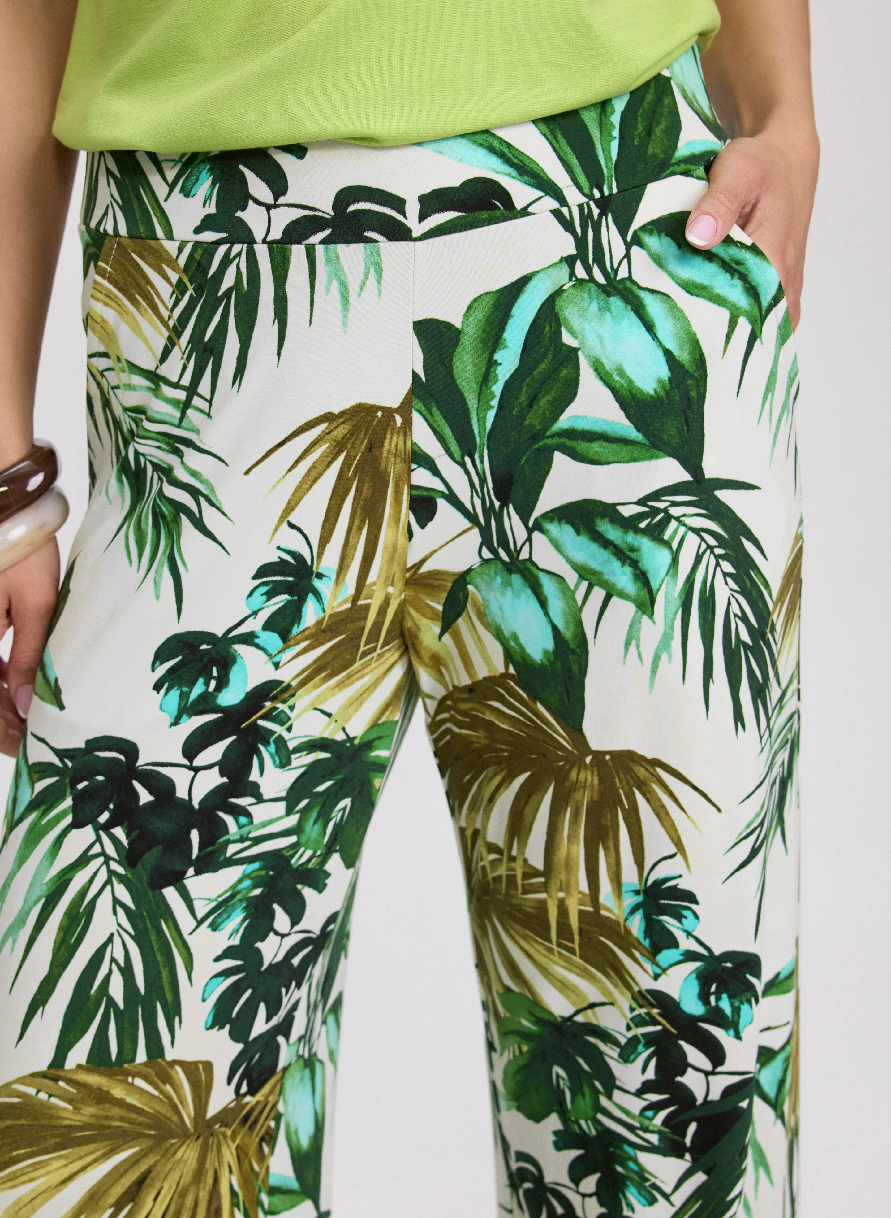Olivia Leaf Print Pants - Image 5