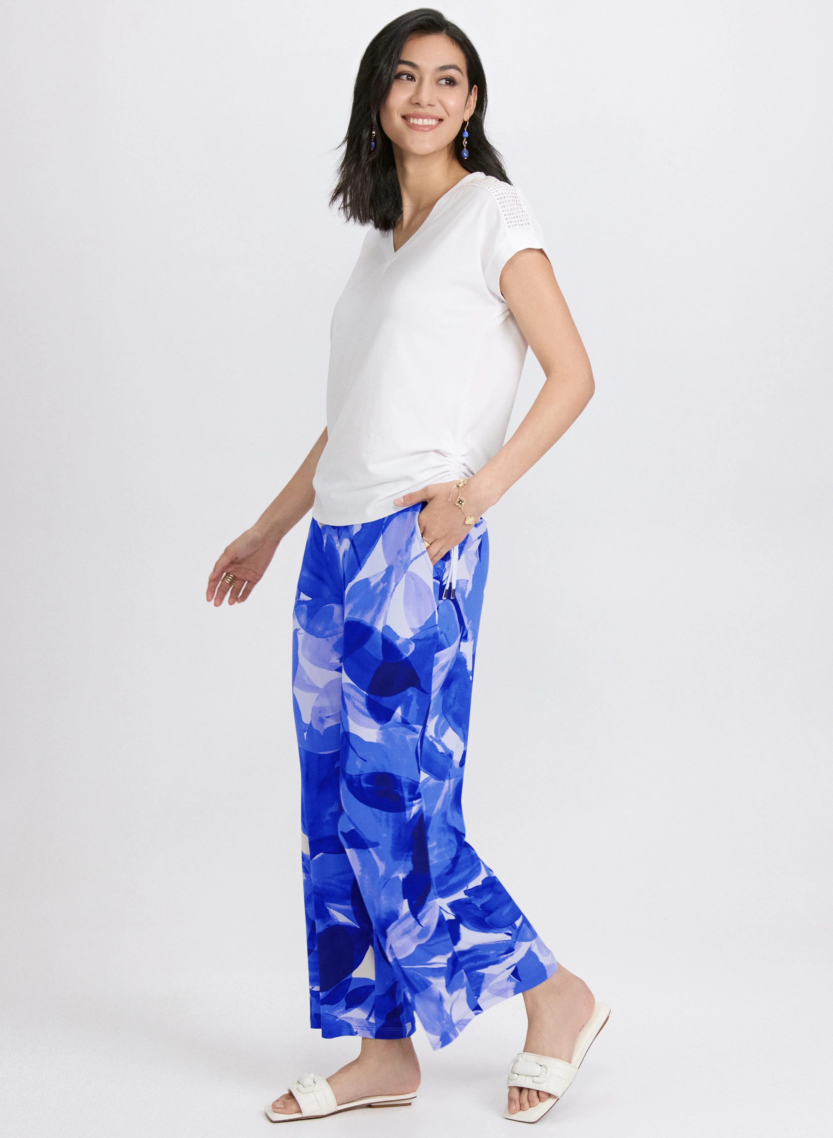 Olivia Leaf Print Wide-Leg Pants - Image 5