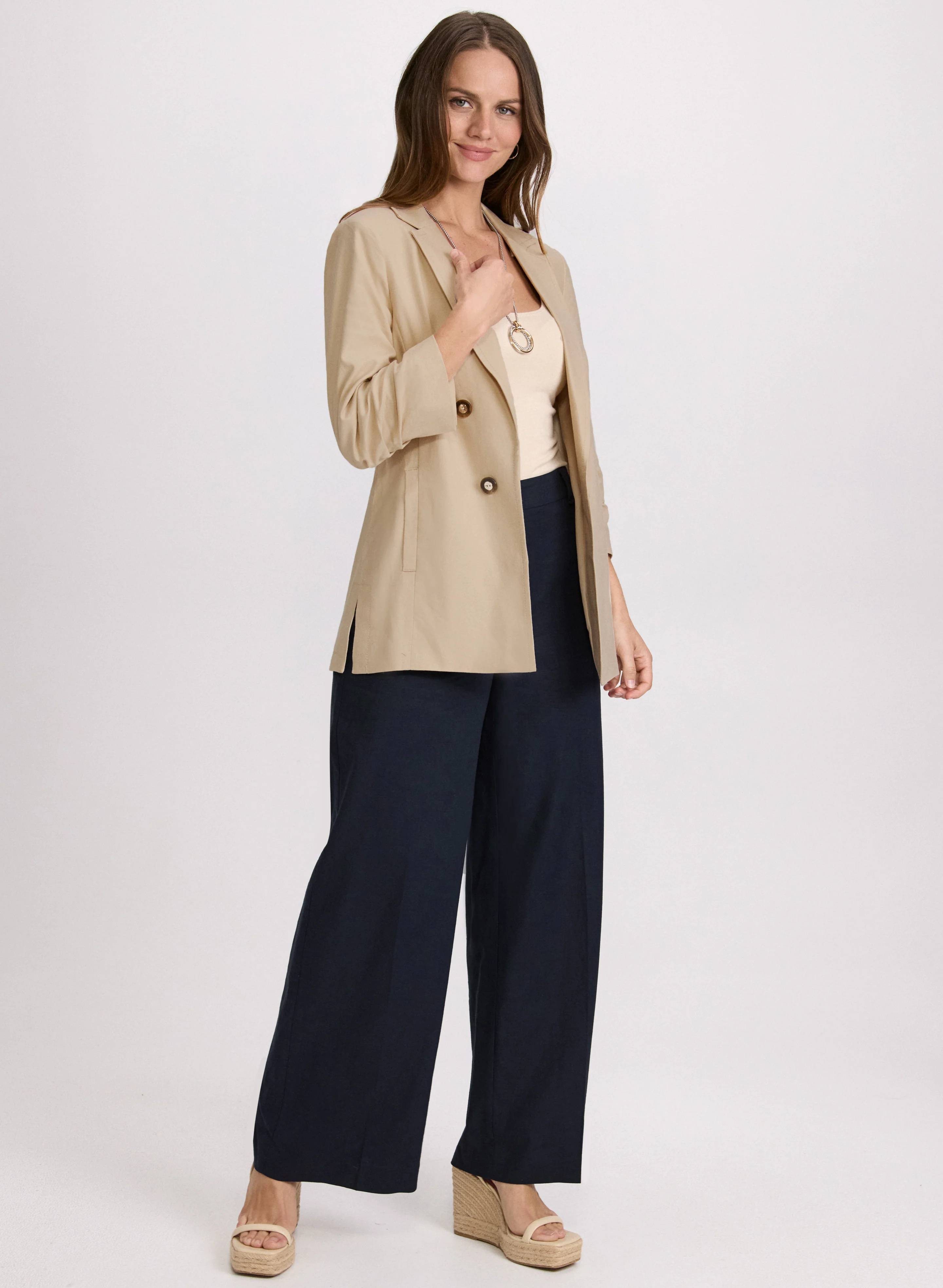 Olivia Linen-Blend Wide-Leg Pants - Image 4
