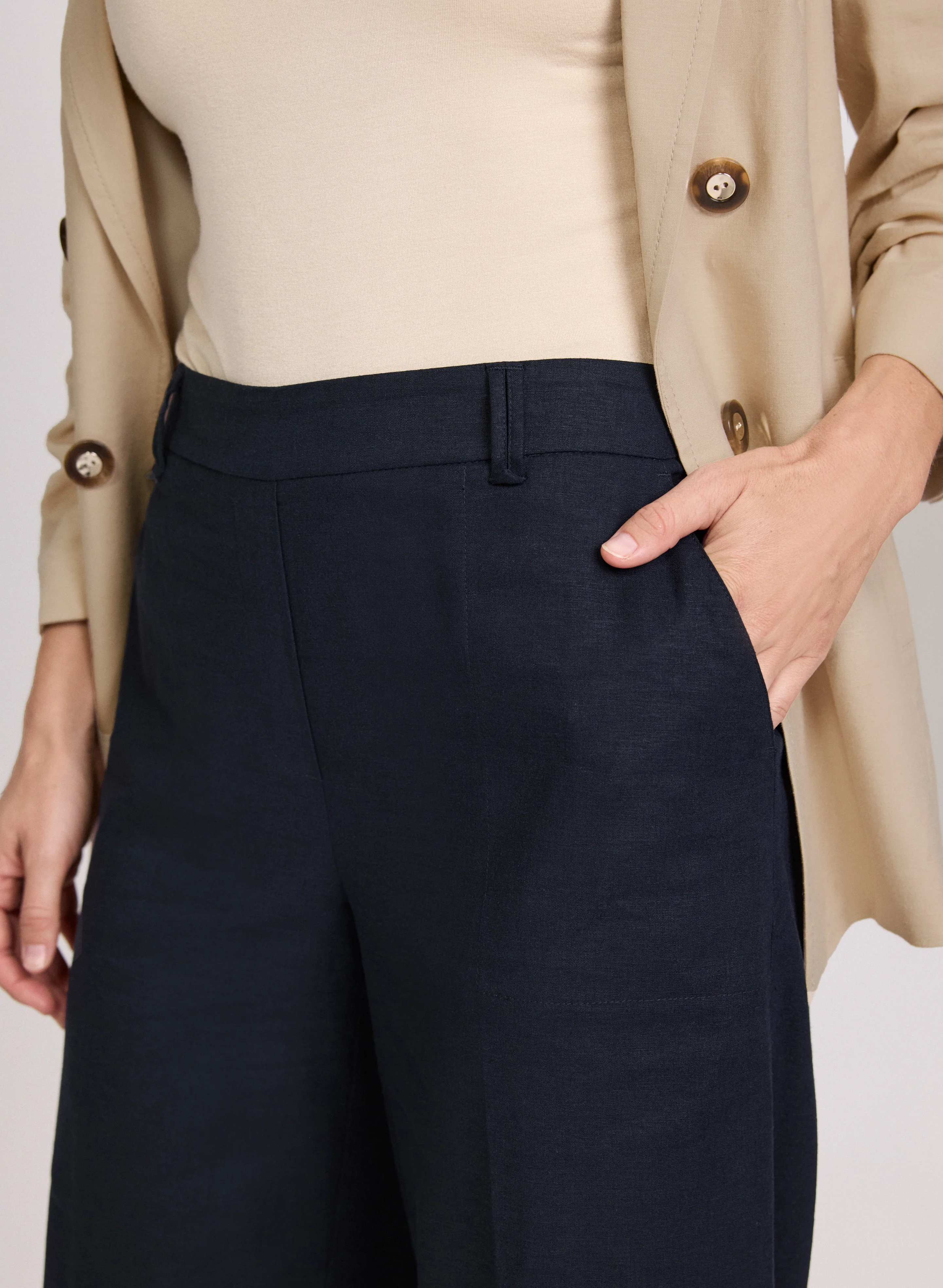 Olivia Linen-Blend Wide-Leg Pants - Image 5