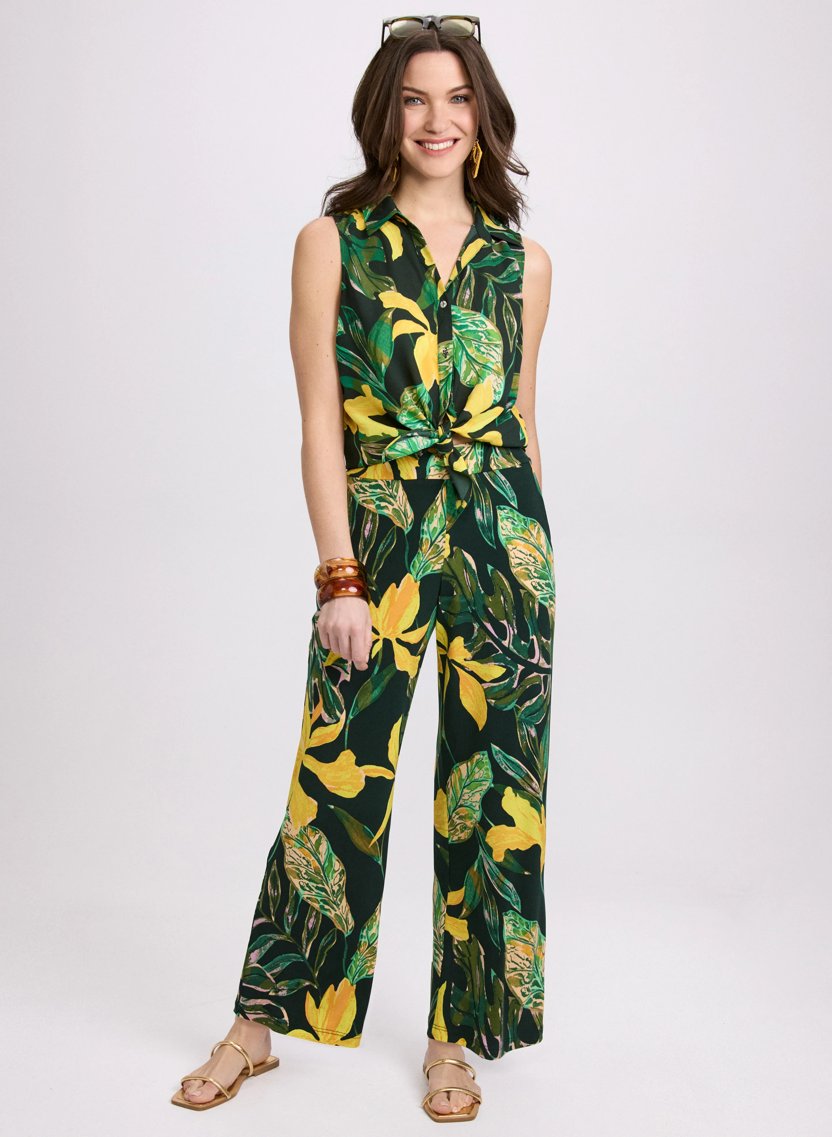 Olivia Palm Print Pants - Image 3