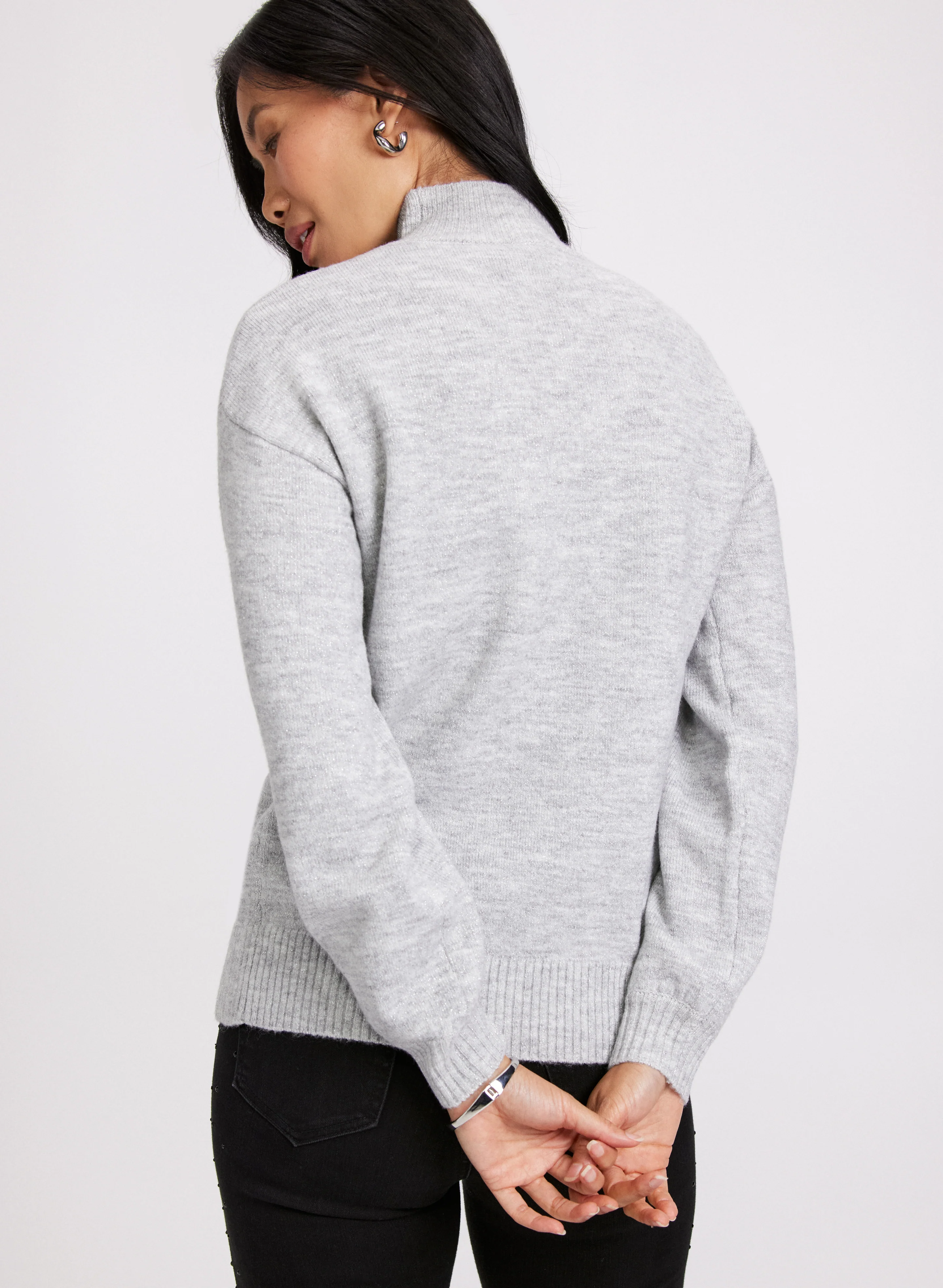 Ombre Mock Neck Knit Sweater - Image 5