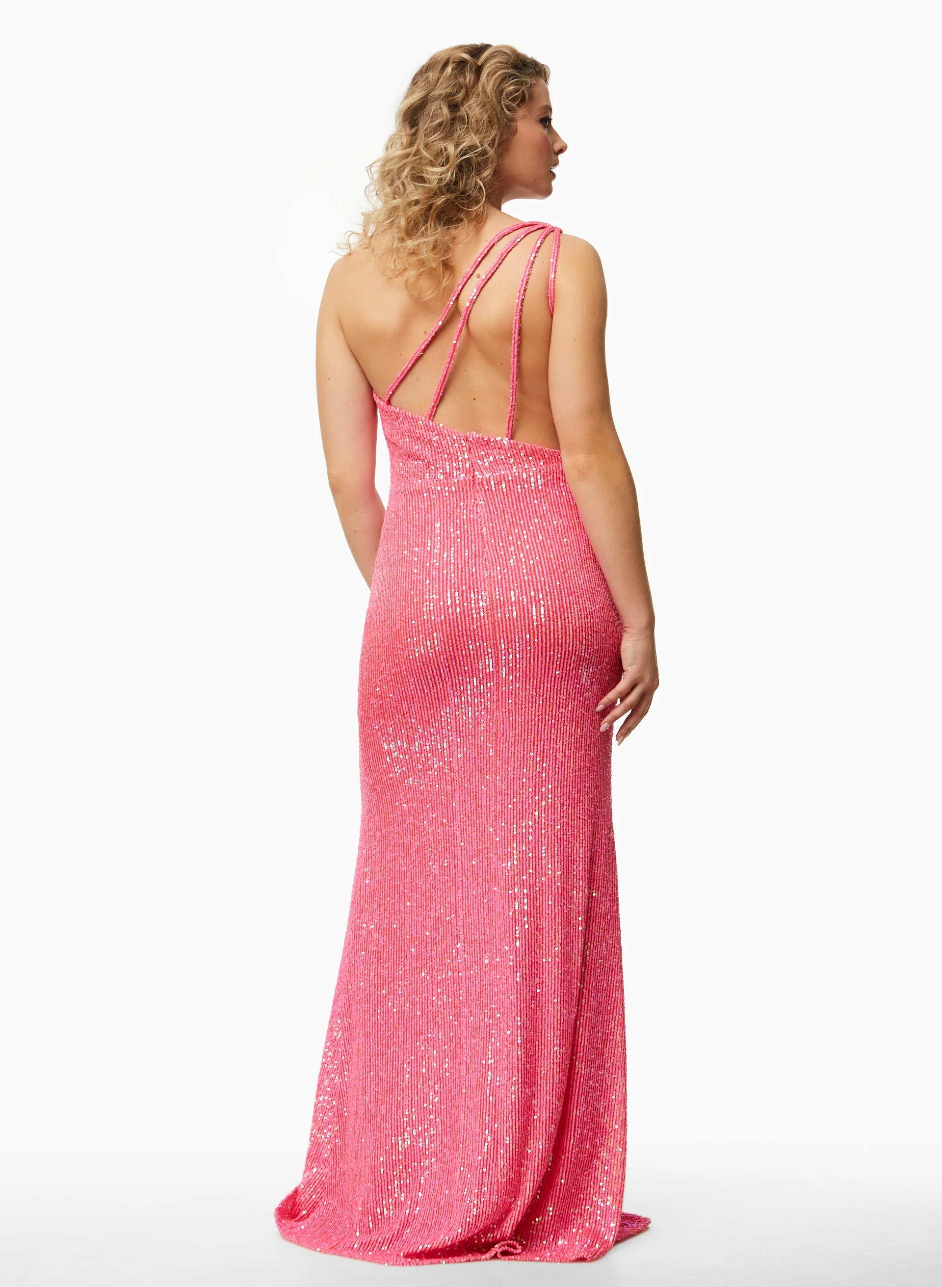 One Shoulder Sequin Detail Dress - Image 3