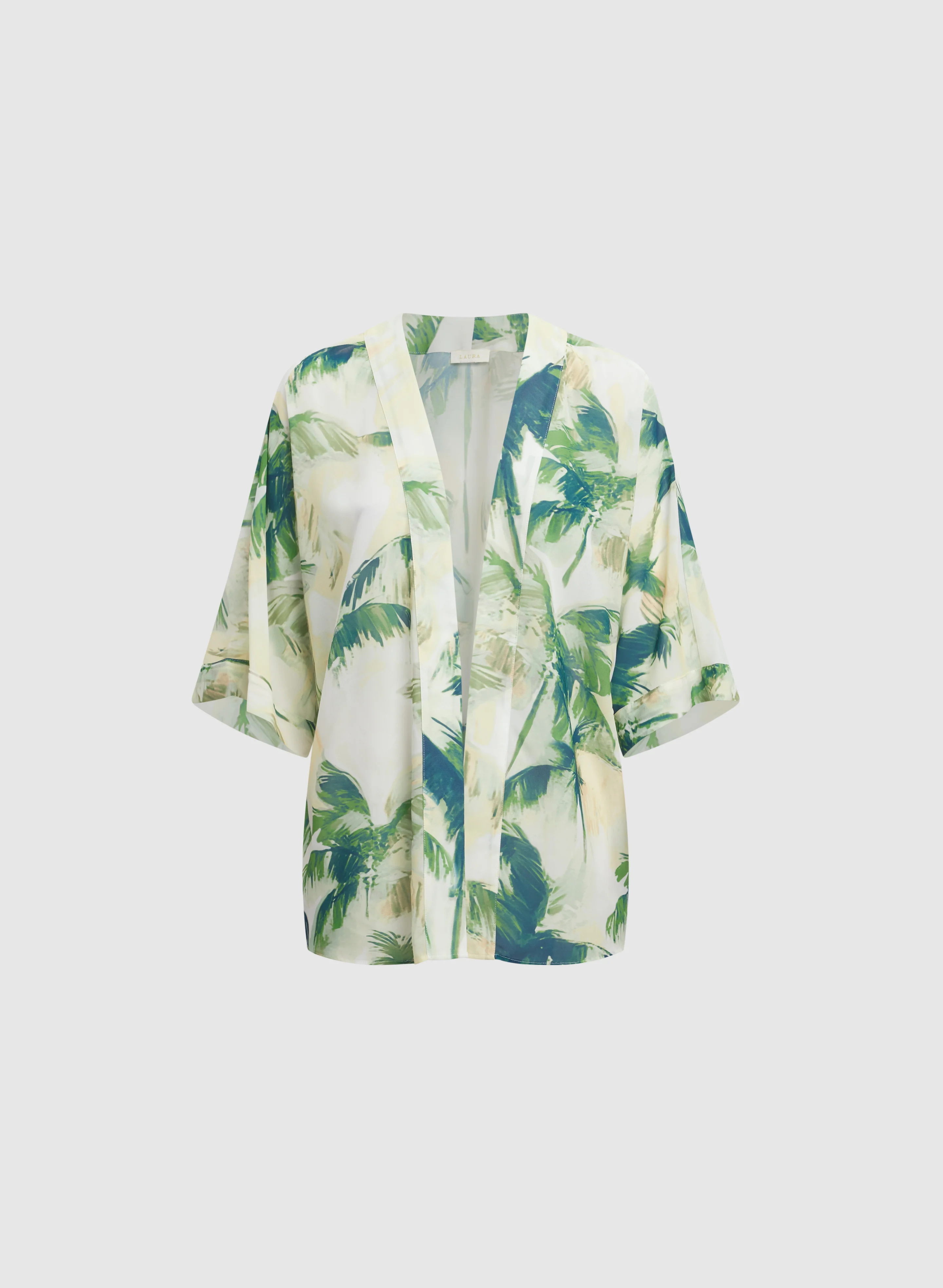 Open-Front Palm Print Blouse - Image 6