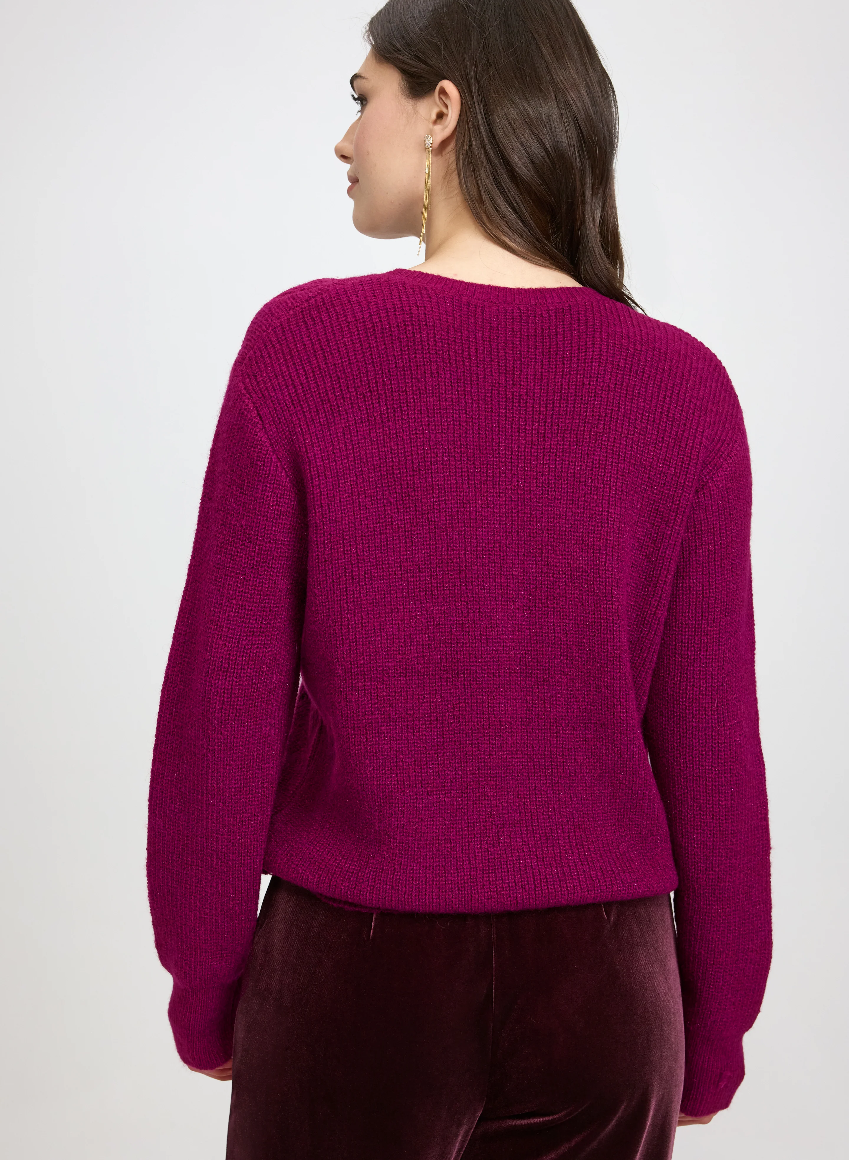 Open Knit Metallic Sweater - Image 5